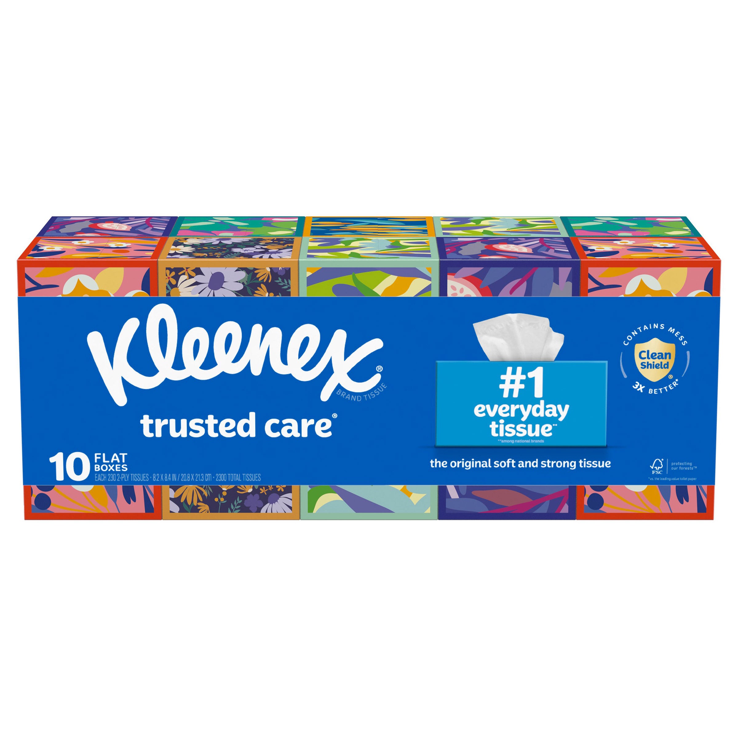 Kleenex Trusted Care Facial Tissue, 2-Ply, 230-count, 10-pack