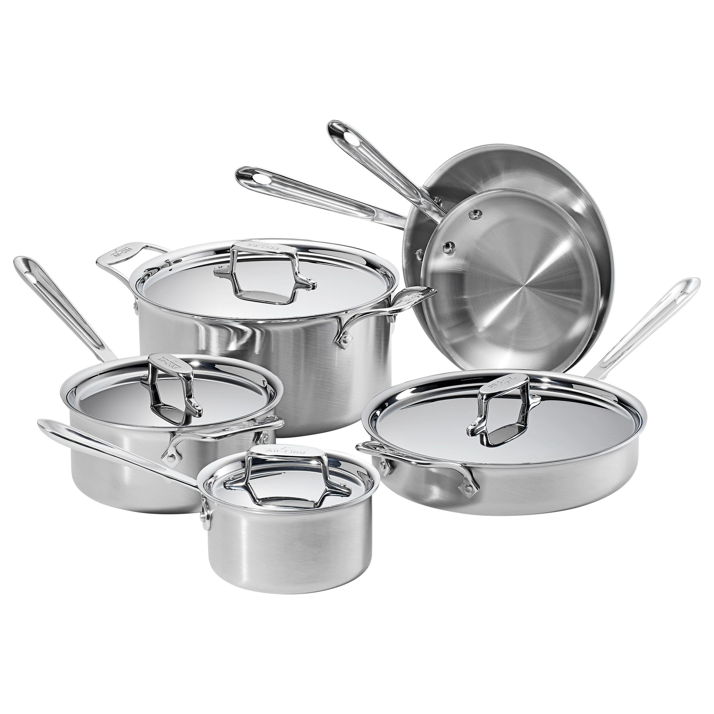 All-Clad D5 Brushed Stainless Steel 10-piece Cookware Set