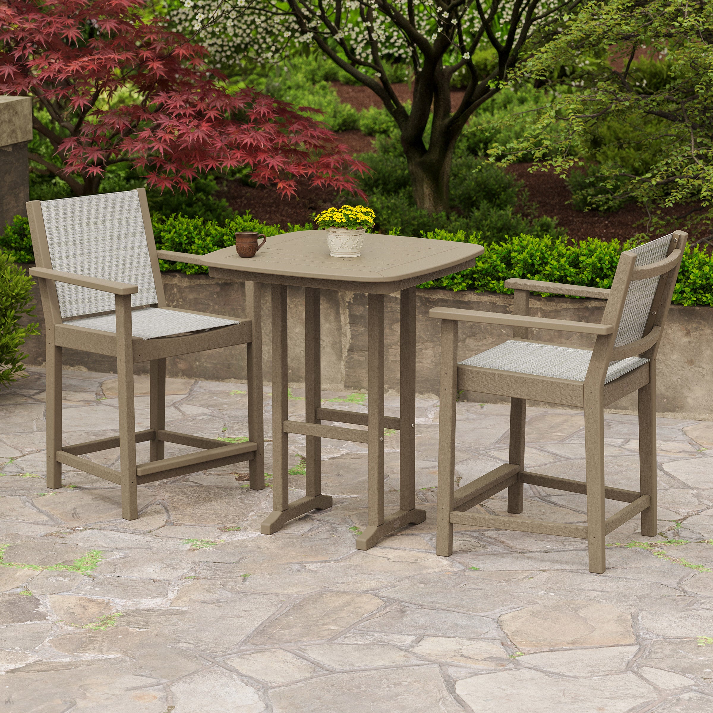 POLYWOOD Camden 3-piece Outdoor Patio High Dining Set