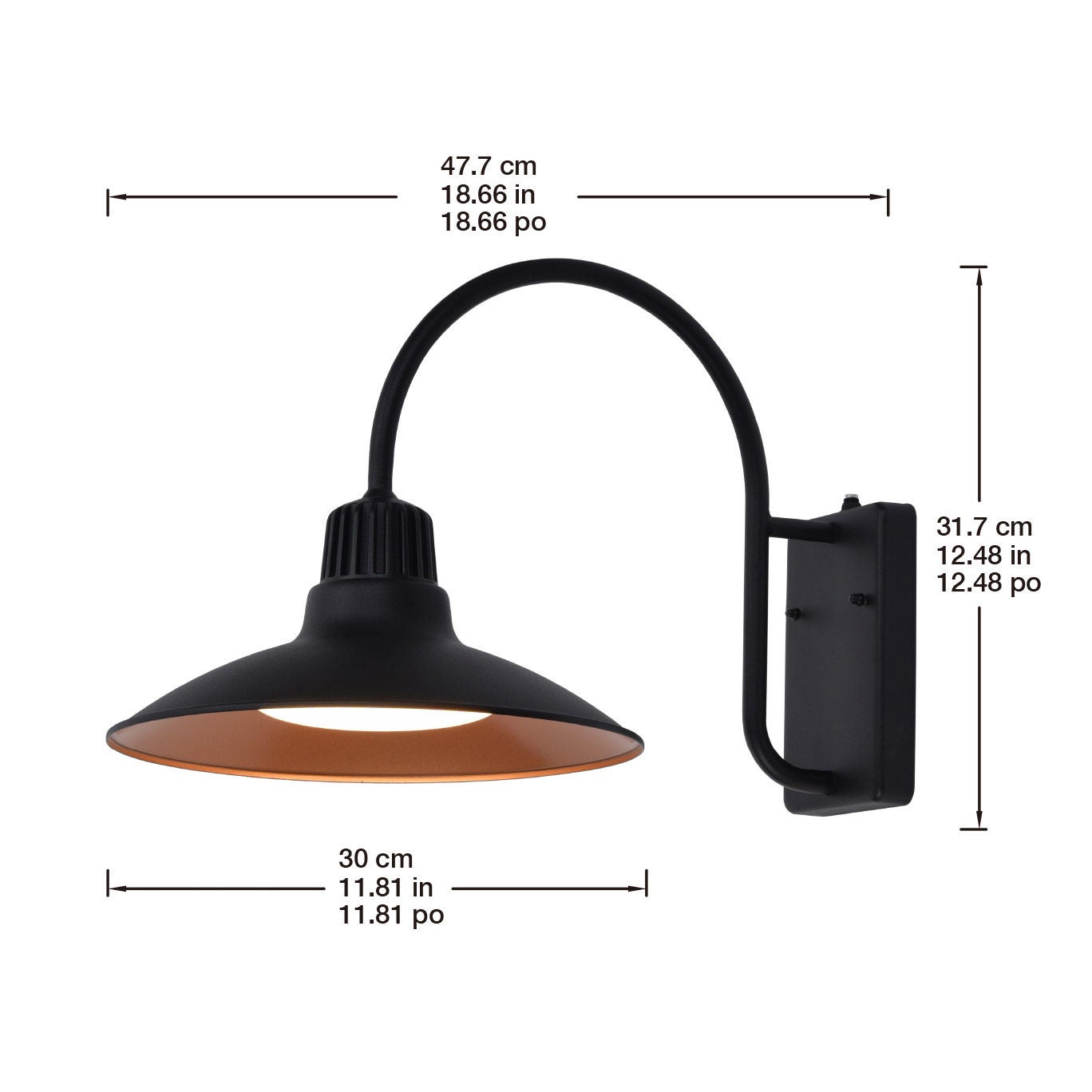 Lutec 12" Wall Light