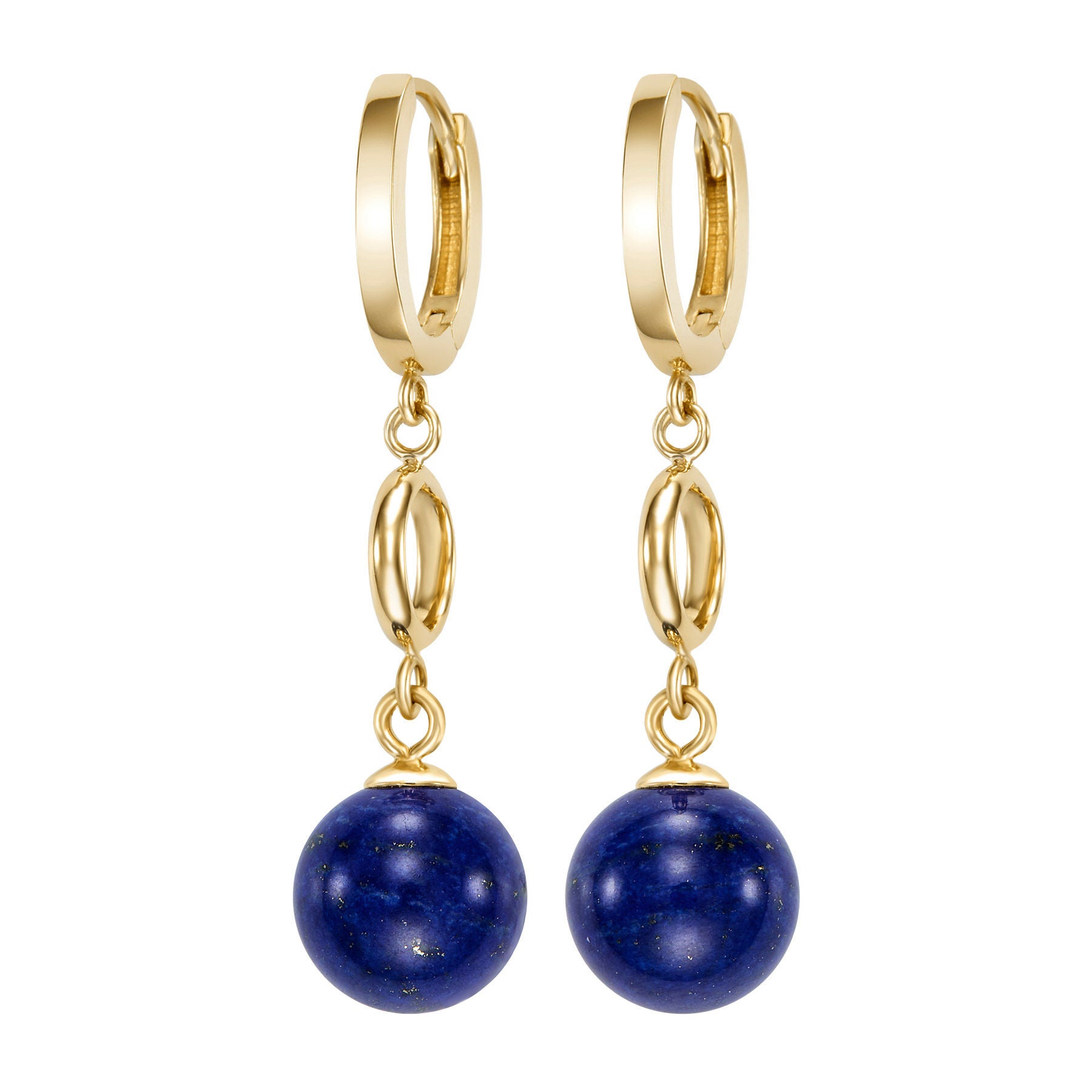 Lapis 14kt Yellow Gold Dangle Earrings