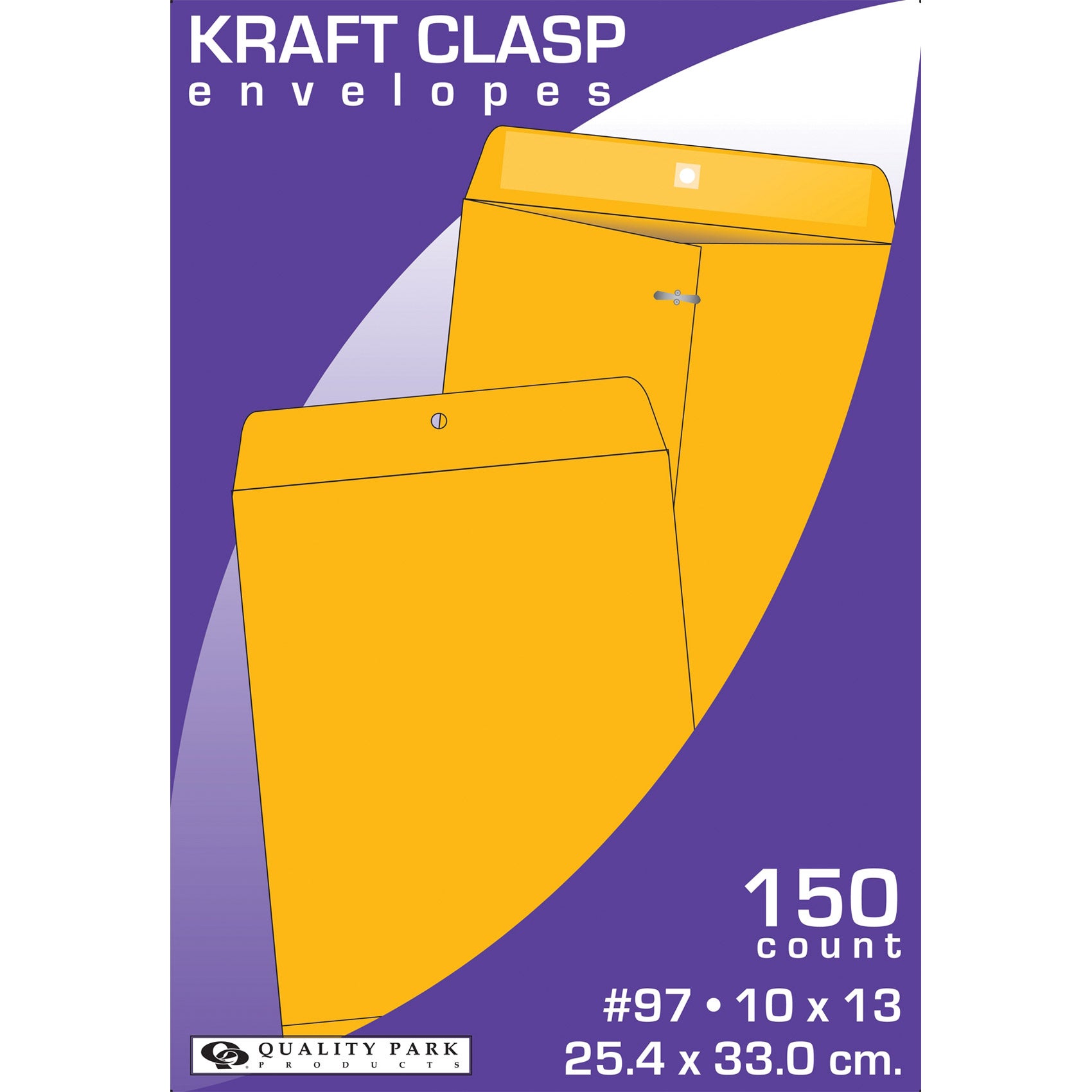 Quality Park Kraft Clasp Envelope, Metal Clasp, 10" x 13" 150-count