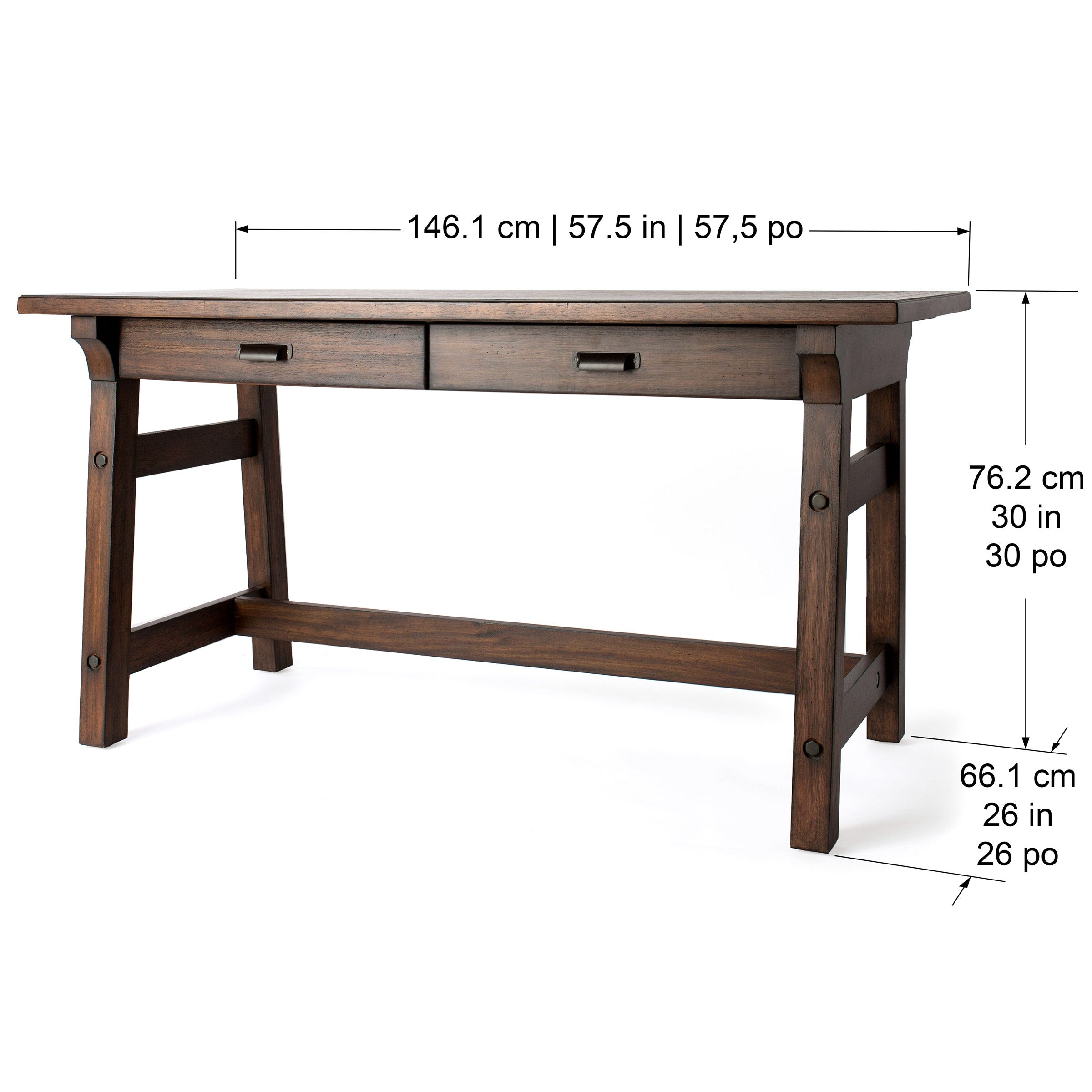 57" Trestle Writing Desk