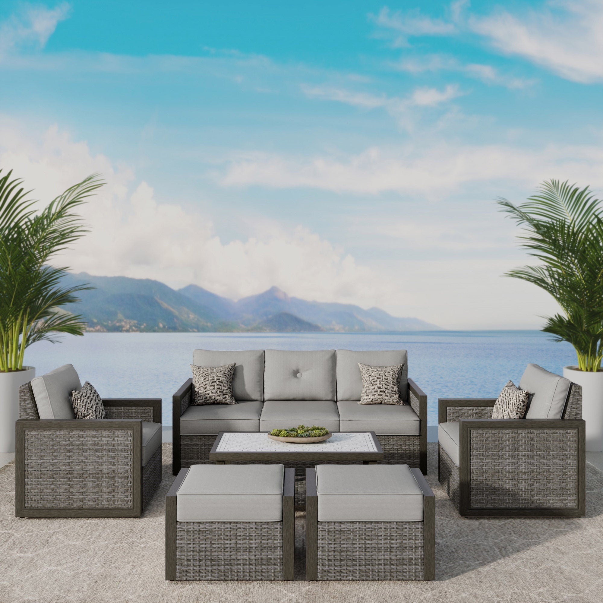 Grand Leisure Logan 6-piece Outdoor Patio Deep Seating Set