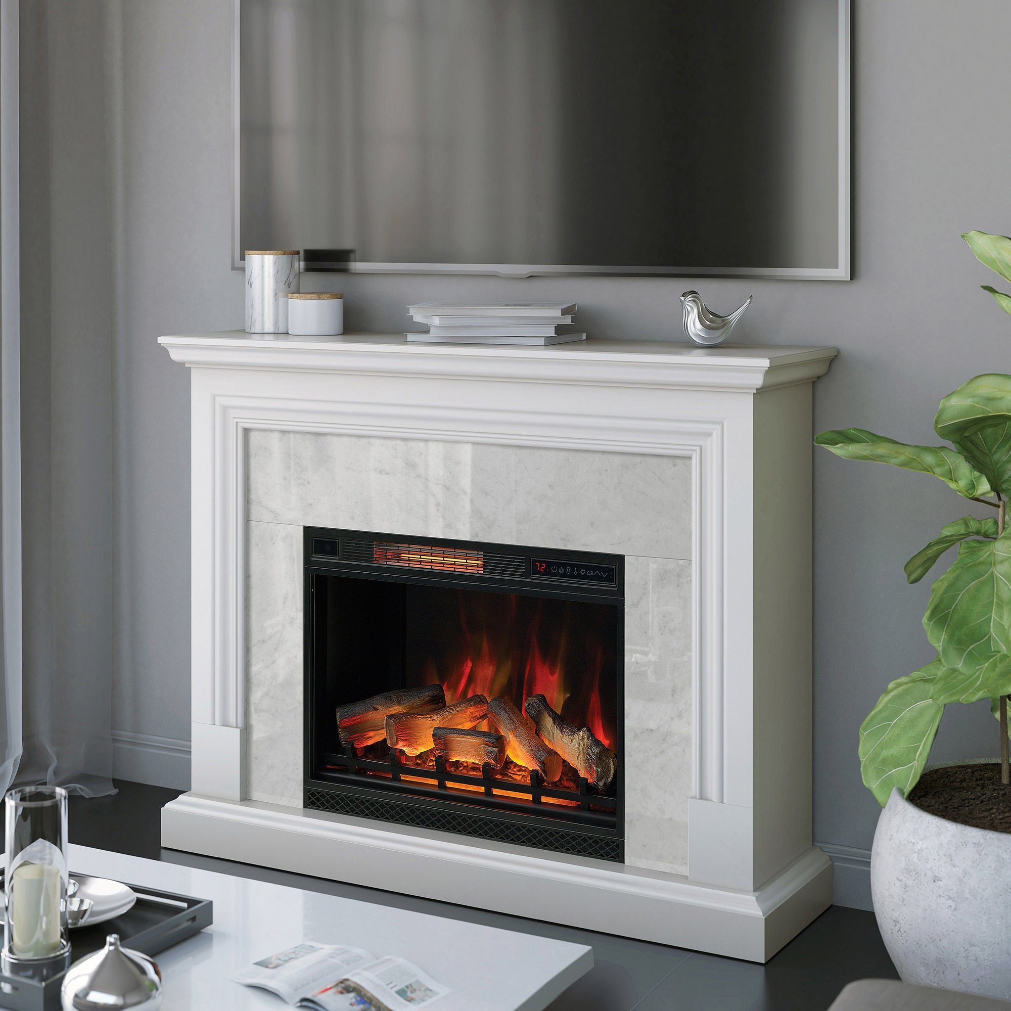 Tresanti Cassandra 52.9" Mantel with ClassicFlame Electric Fireplace