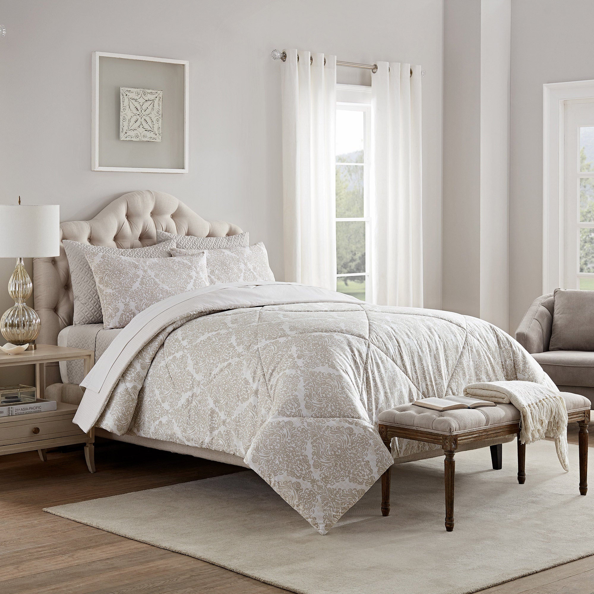 Style Decor 6-piece Comforter and Coverlet Set, Kate Neutral