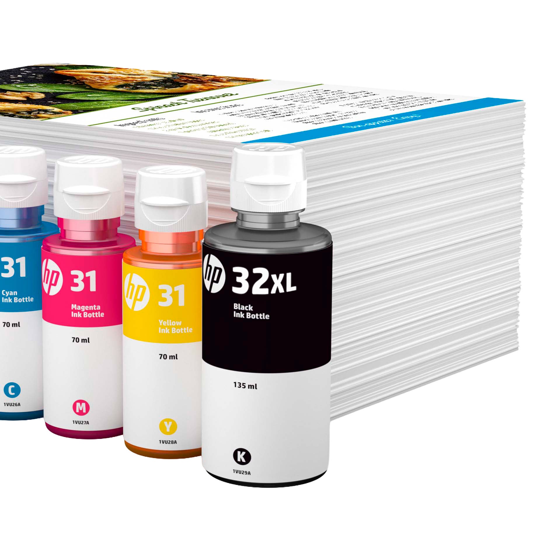 HP 32XL/31 High-Yield Ink Bottle Combo Pack (4-Pack)