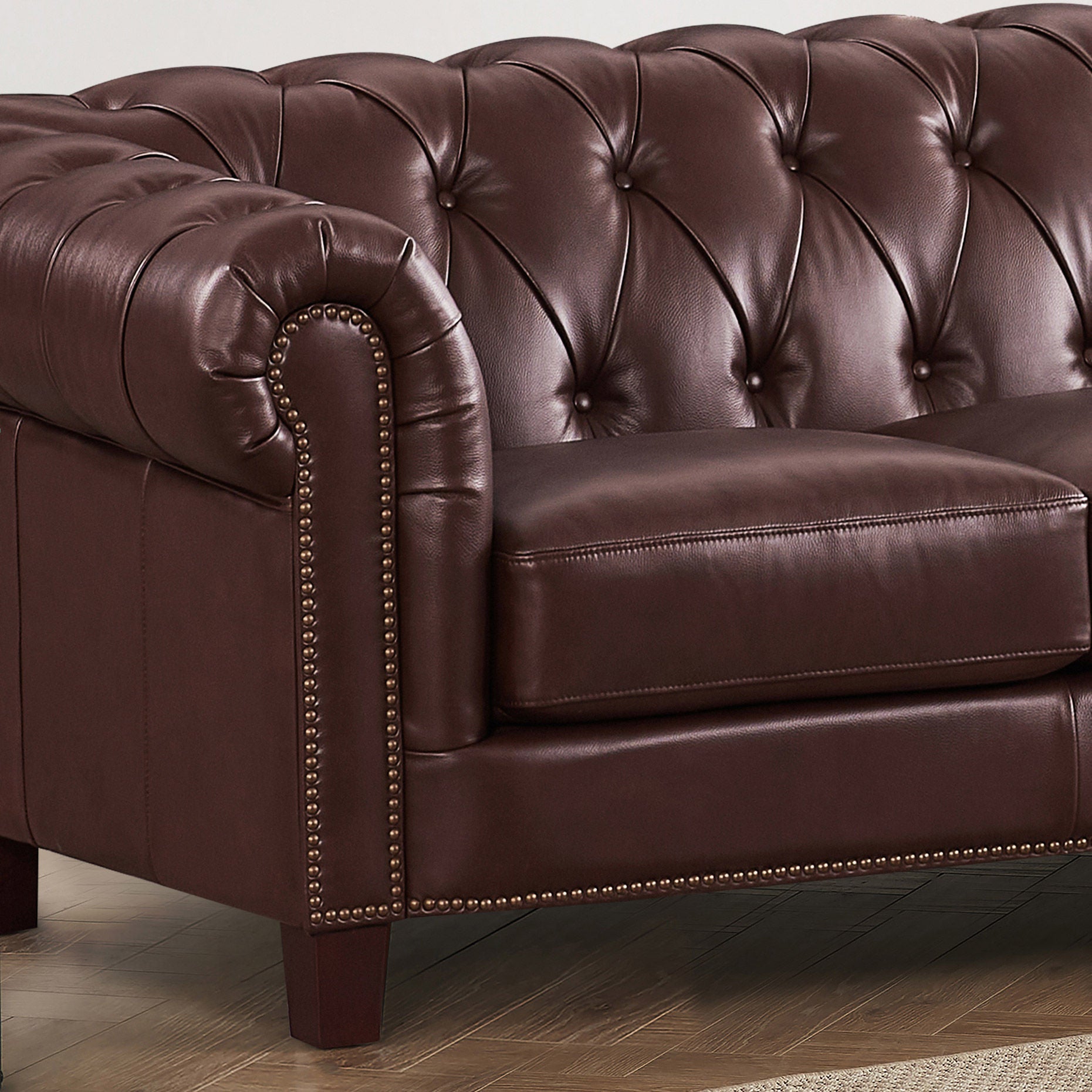 Baldwin Top Grain Leather Sofa Collection, Brown