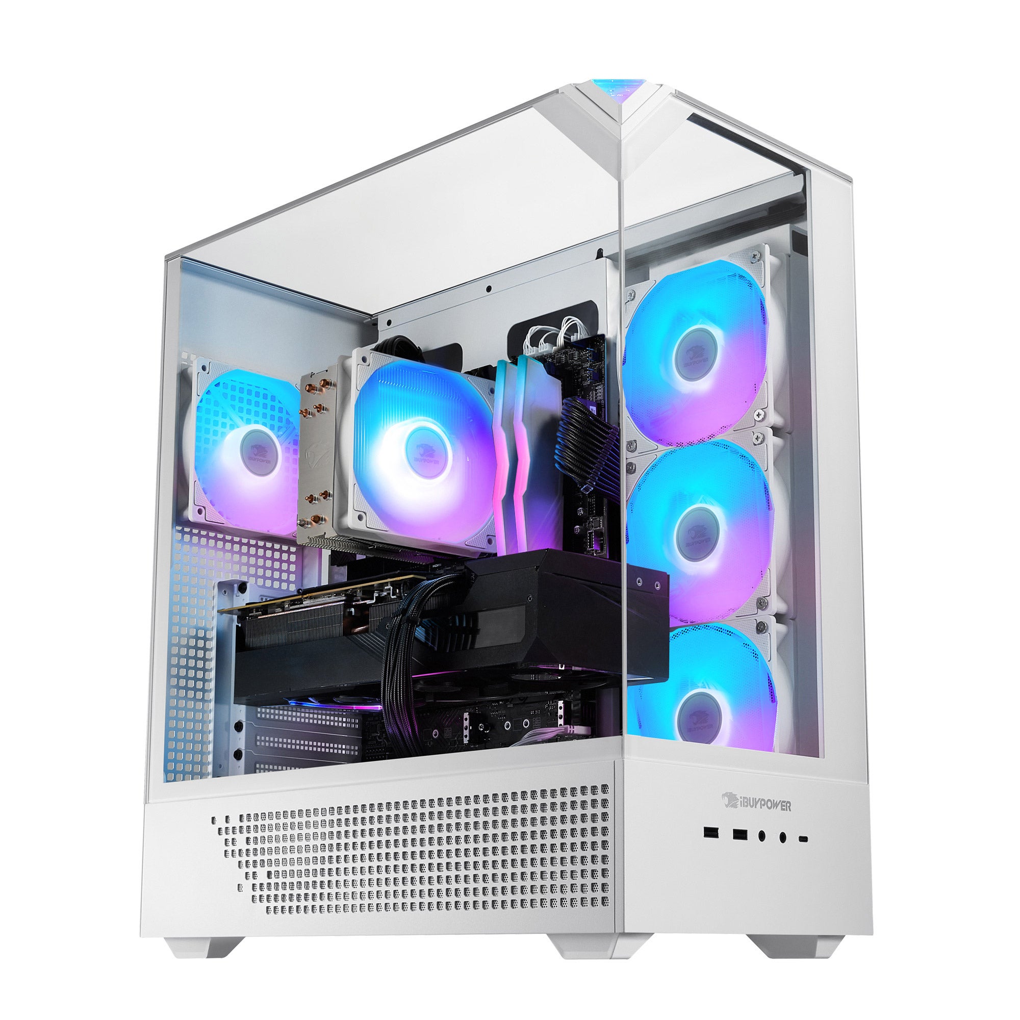 iBUYPOWER Element Gaming PC Desktop - Intel Core i7 14700F, NVIDIA GeForce RTX 5070 12GB, 32GB DDR5 RGB RAM, 1TB NVMe SSD
