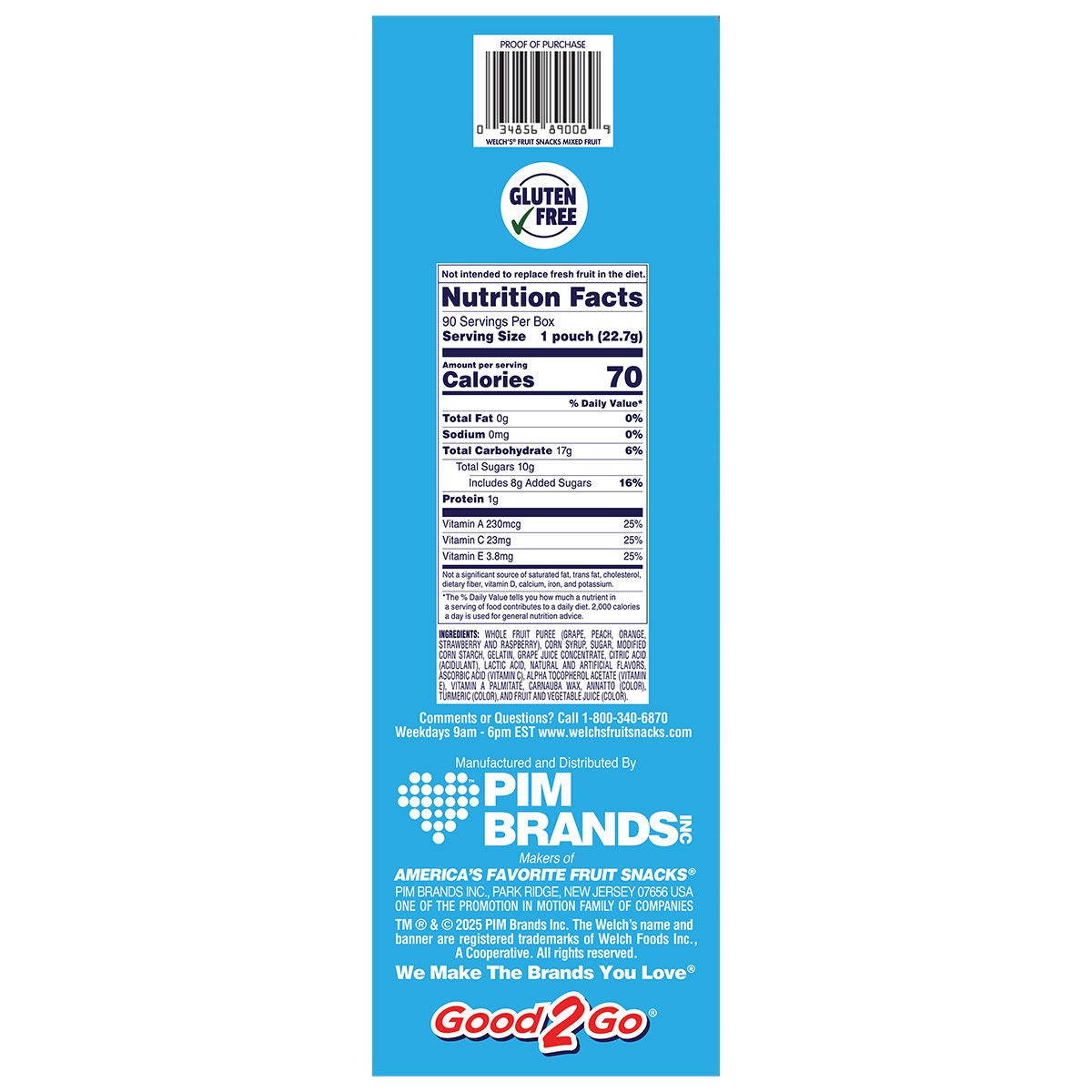 Welch's Fruit Snacks, .8 oz, 90-count