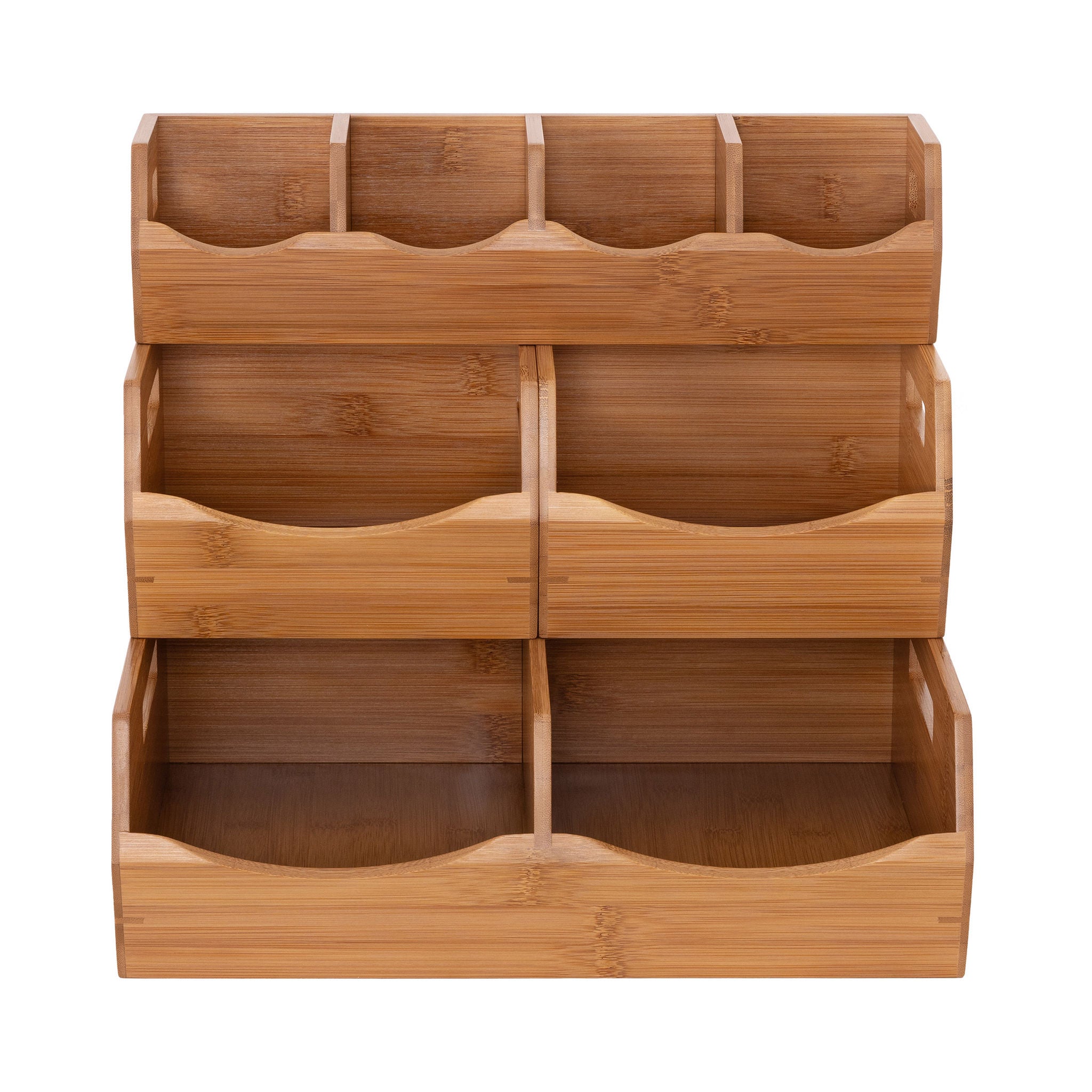 Seville Bamboo Stackable Bin Organizer, 4-piece