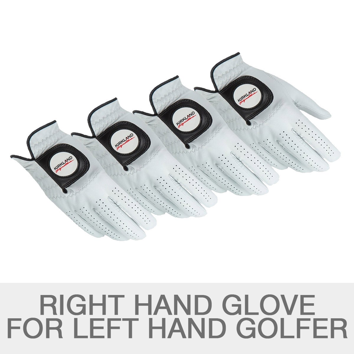 Kirkland Signature Leather Golf Glove Left Handed, 4-pack