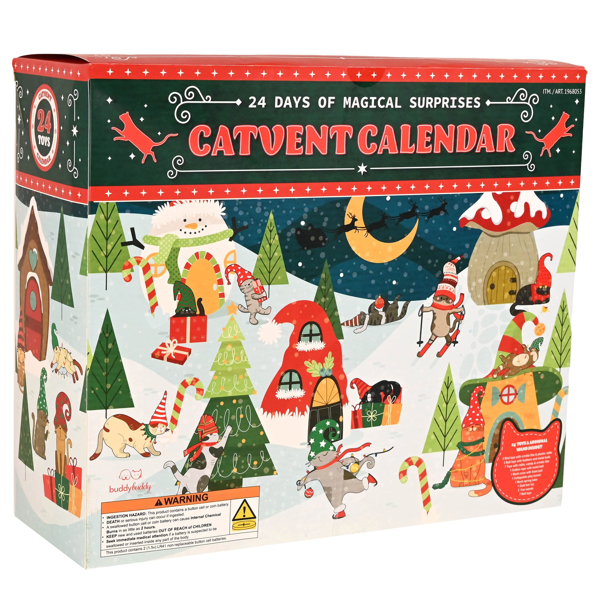 Buddy Buddy 24 Piece Cat Advent Calendar Toy Set