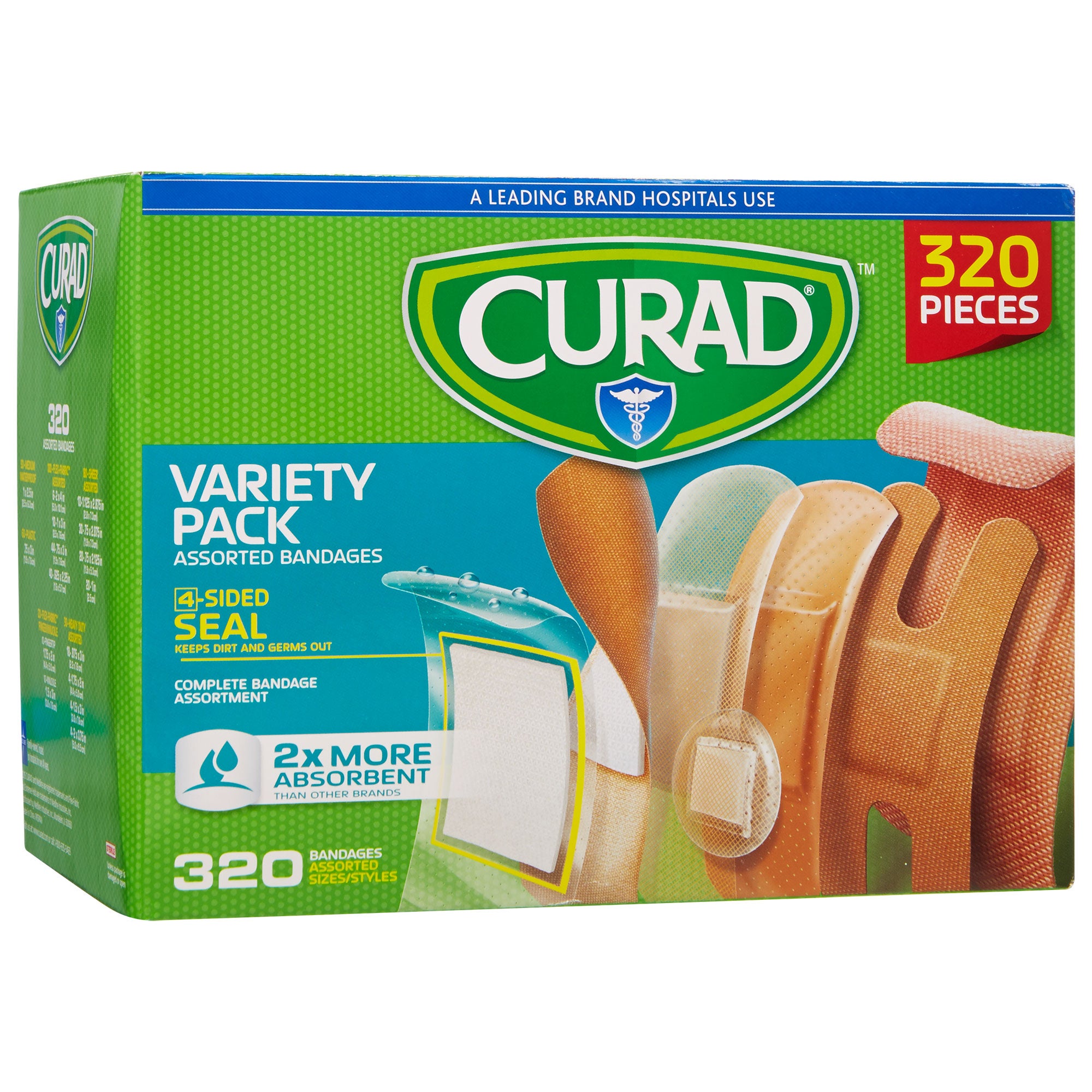 Curad Adhesive Bandages, Variety Pack, 320-count