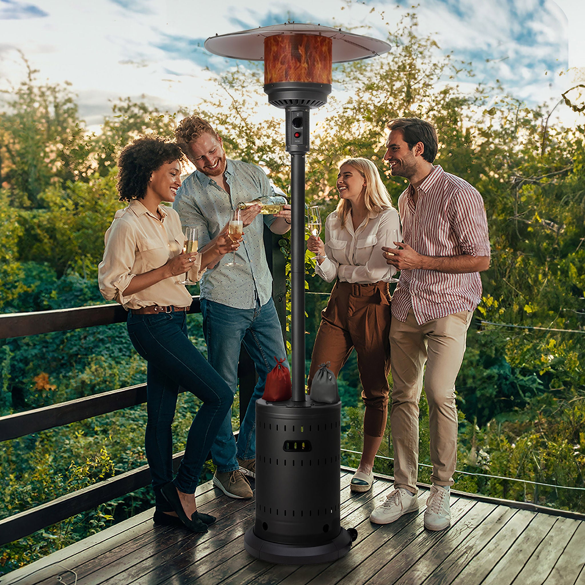 Fire Sense Matte Black Patio Heater