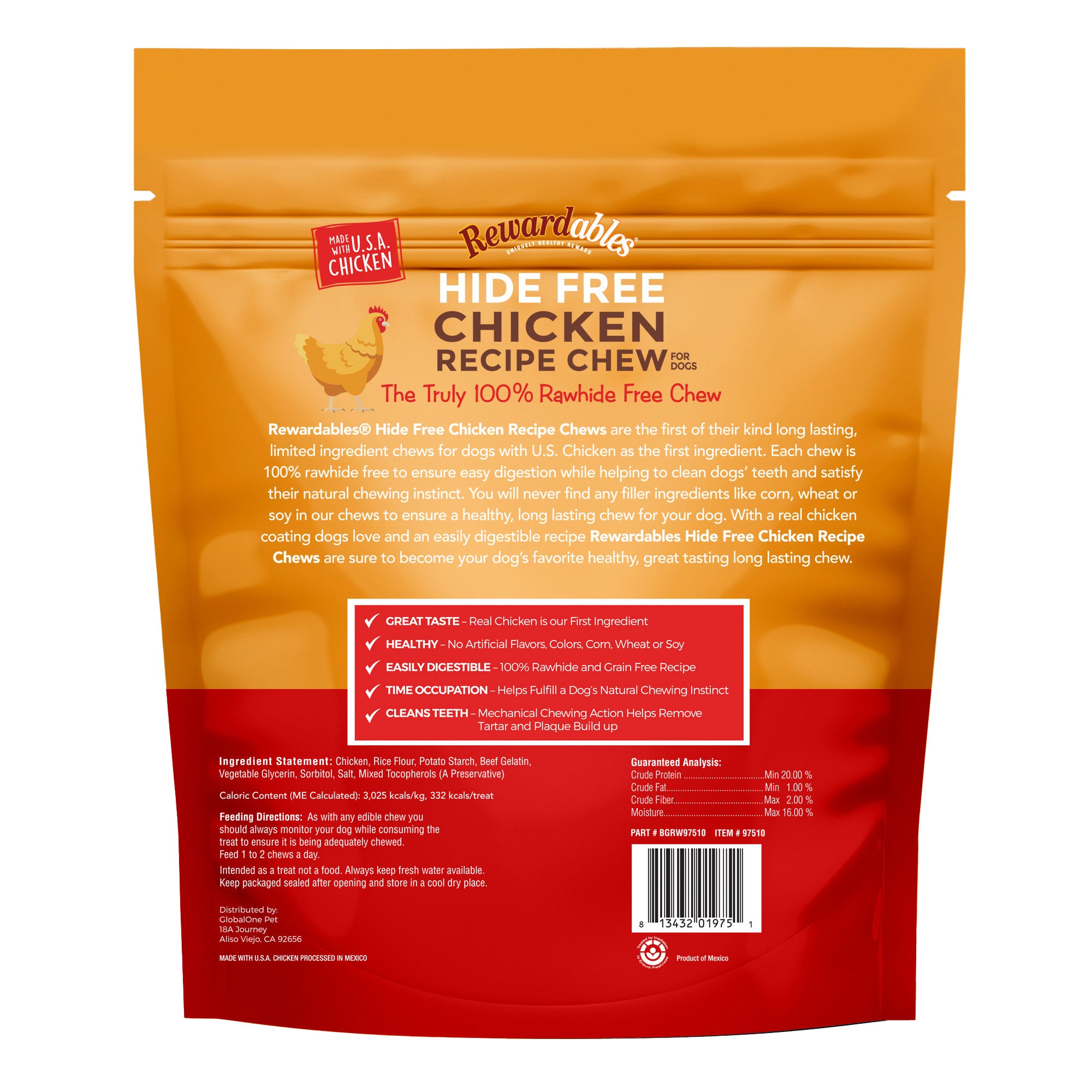 Rewardables Rawhide Free Chicken Chews, 10-count, 2-pack