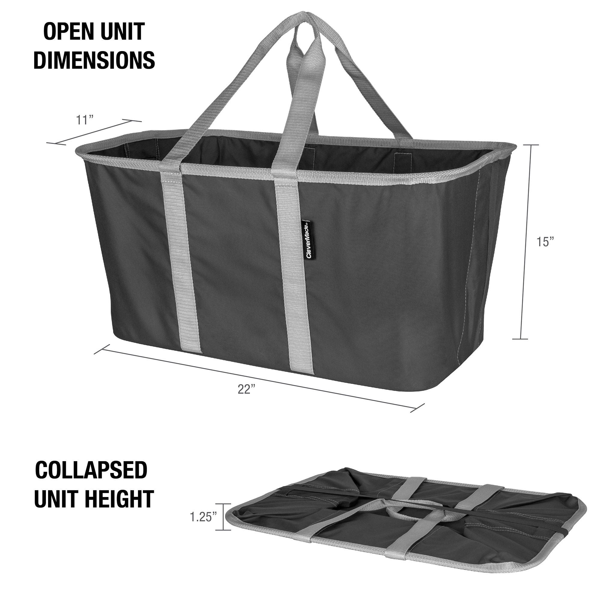 CleverMade 2-pack Collapsible Laundry Basket Tote