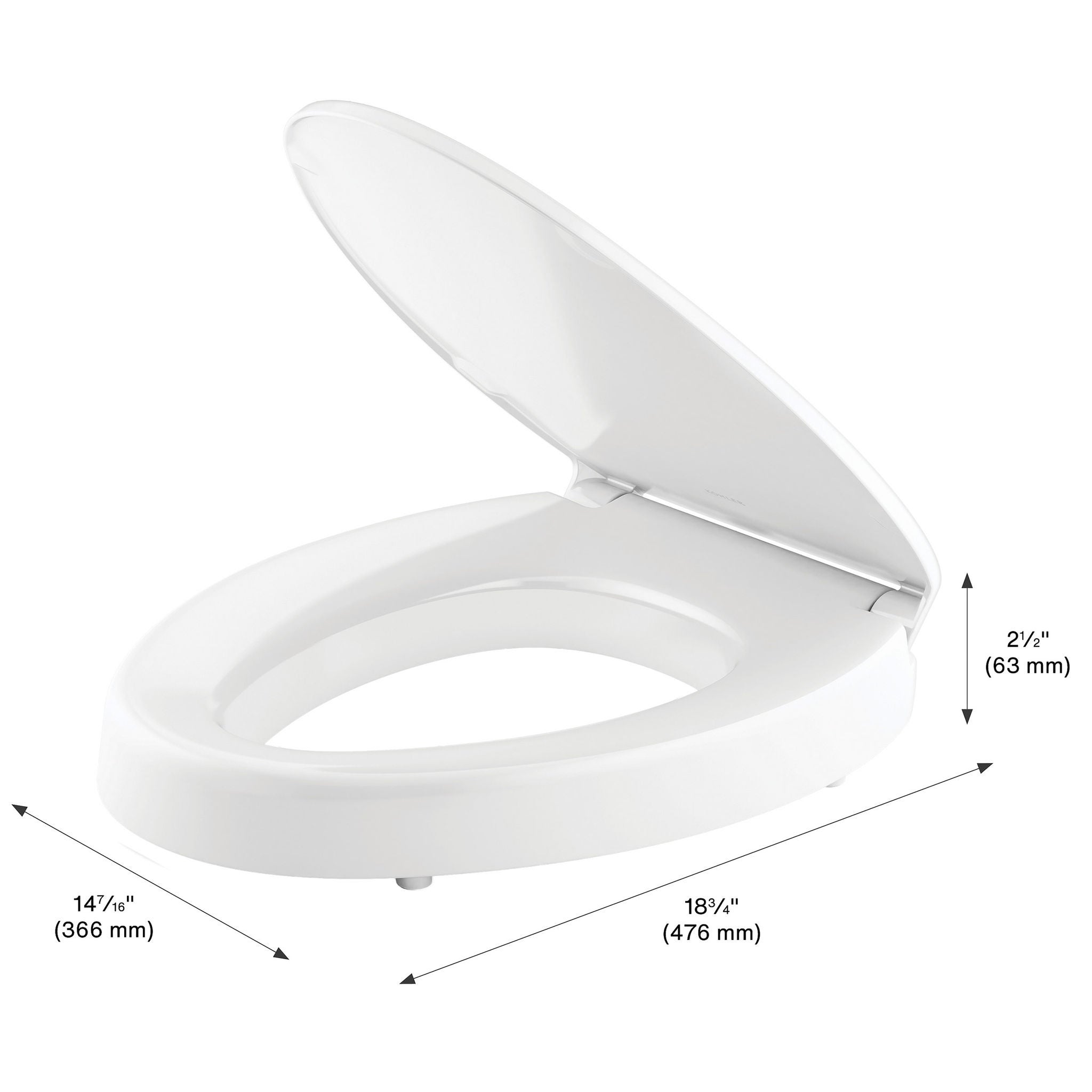 Kohler Border Elevated Quiet-close Toilet Seat