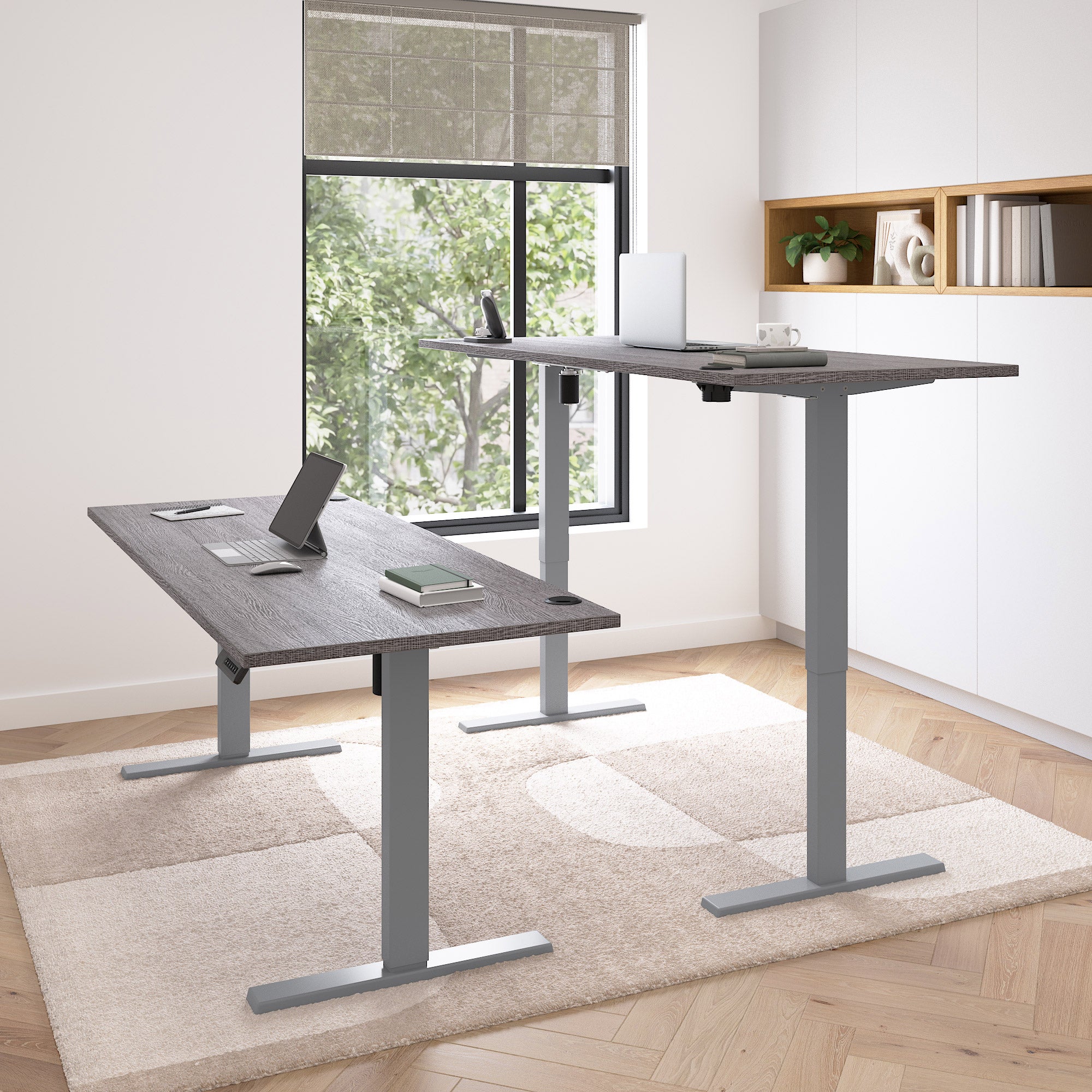 Upstand Plus 72” Height Adjustable Desk with Charging Station