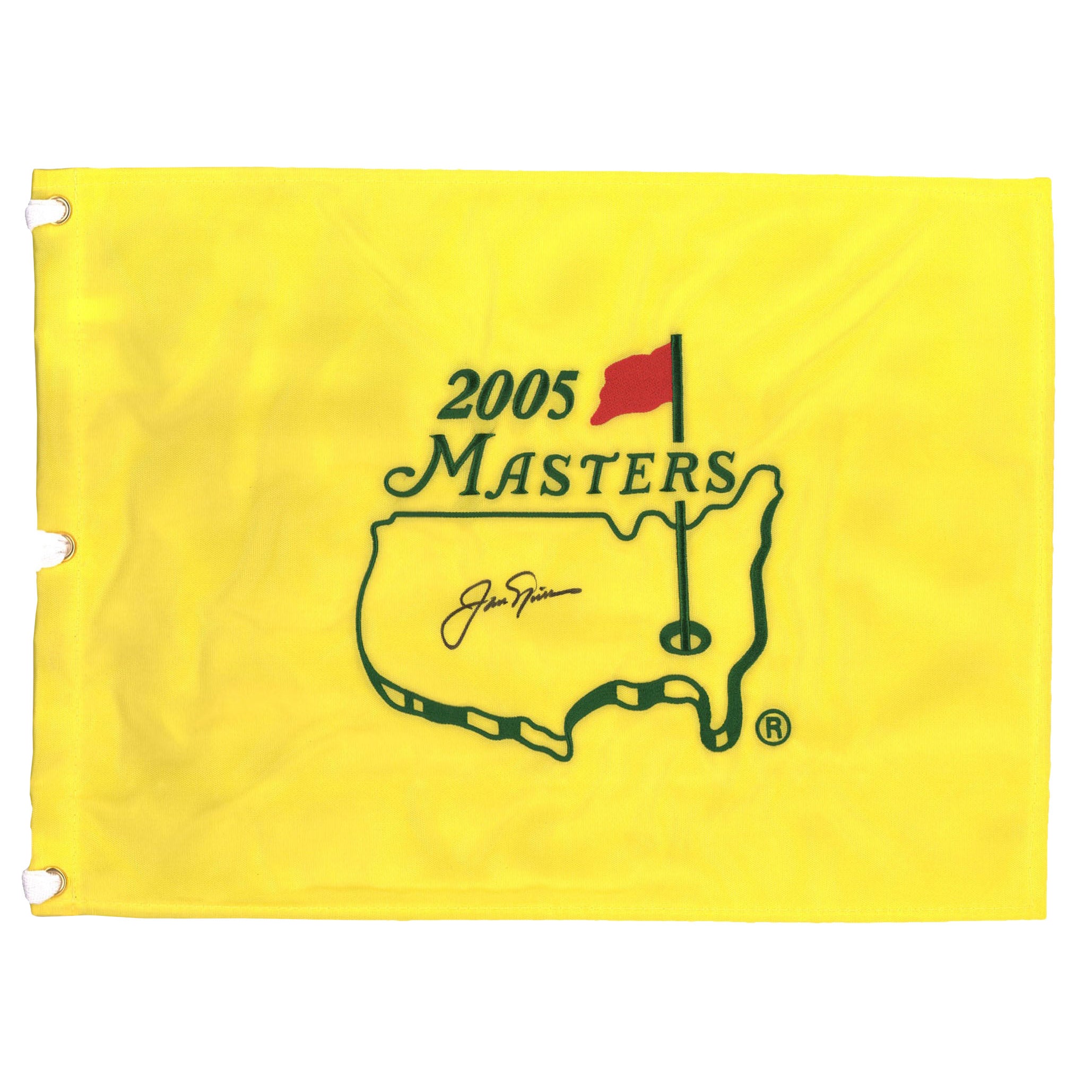 Jack Nicklaus Autographed 2005 Masters Pin Flag