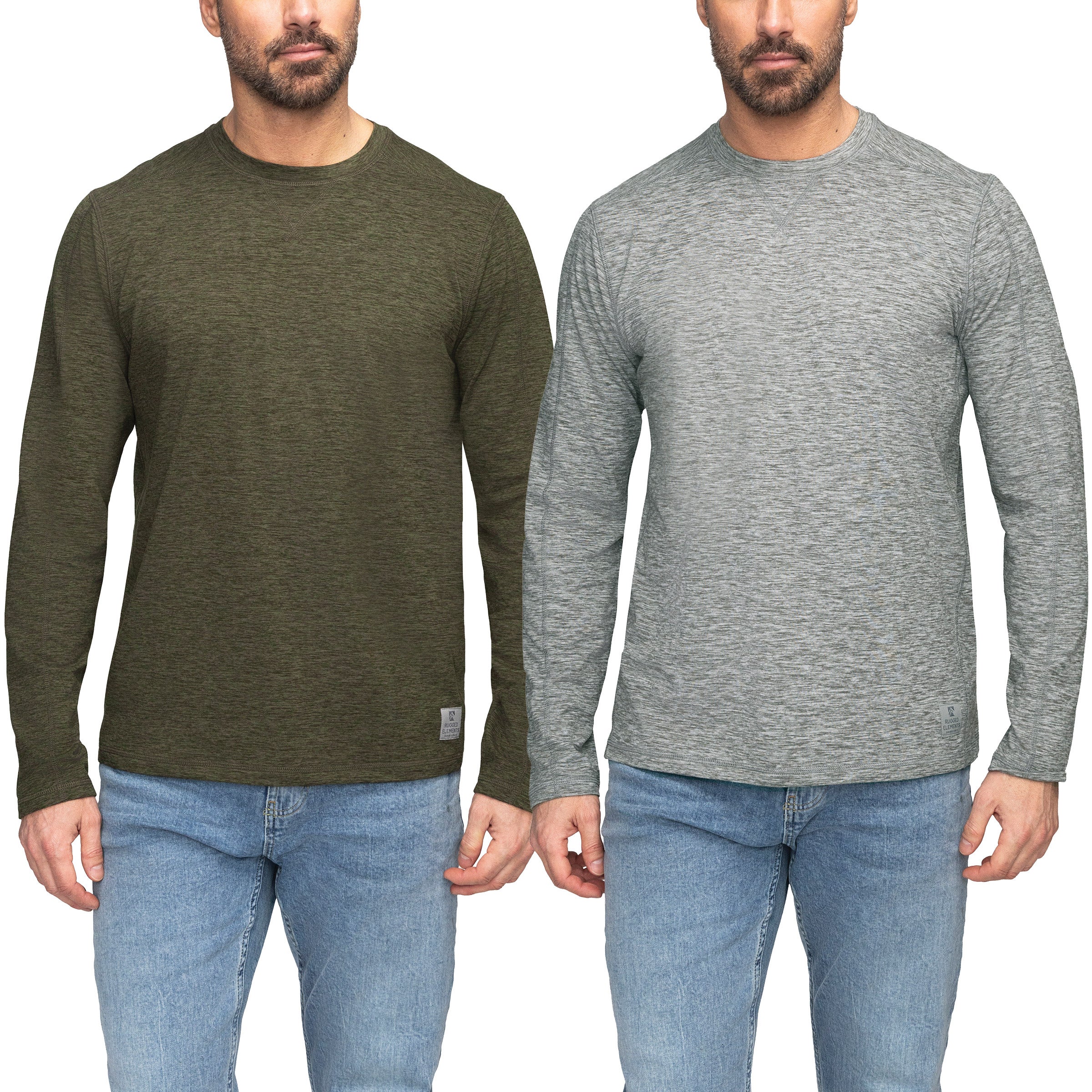 Rugged Elements Men's Long Sleeve Crew Tee, 2-pack