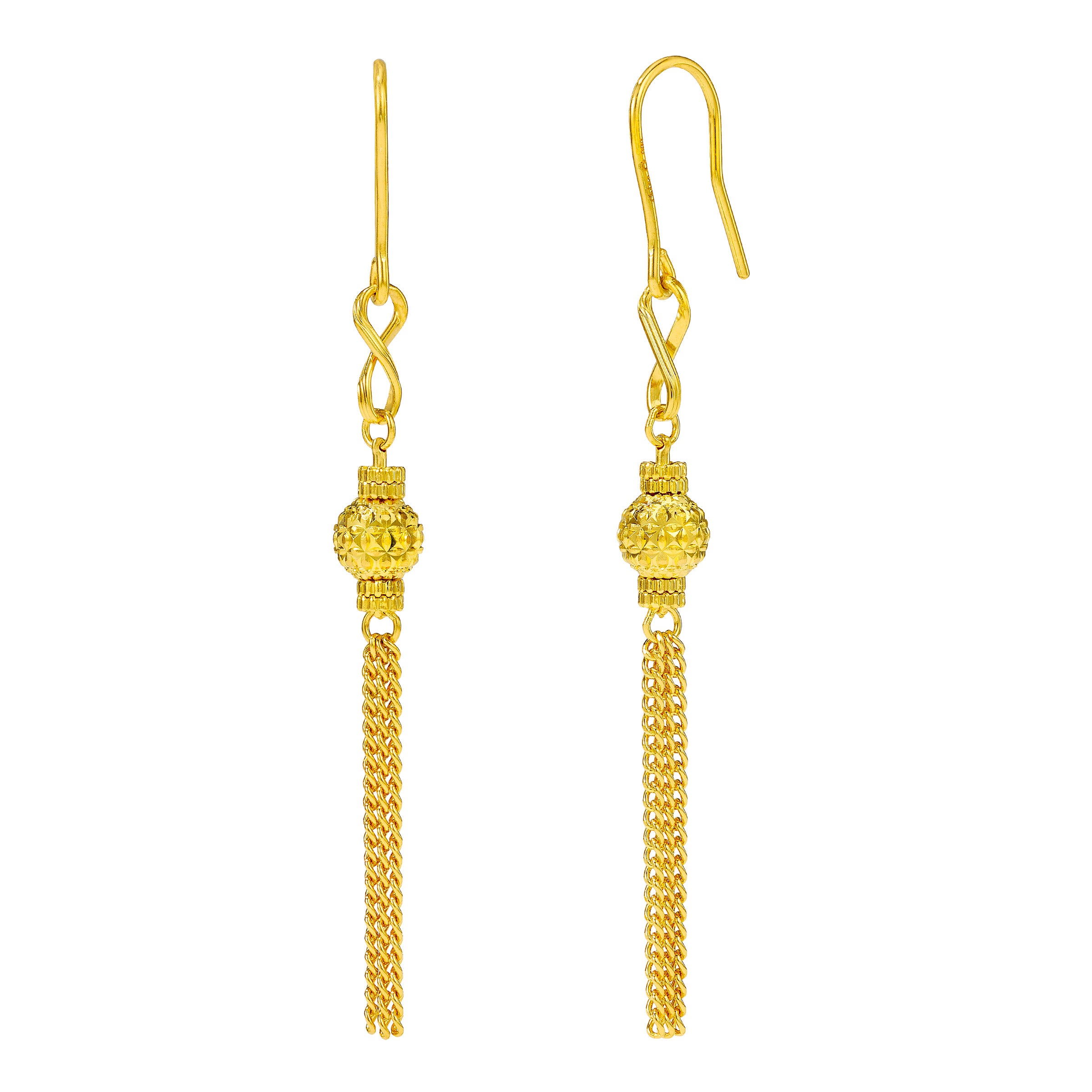 24kt Yellow Gold Infinity Drop Earrings