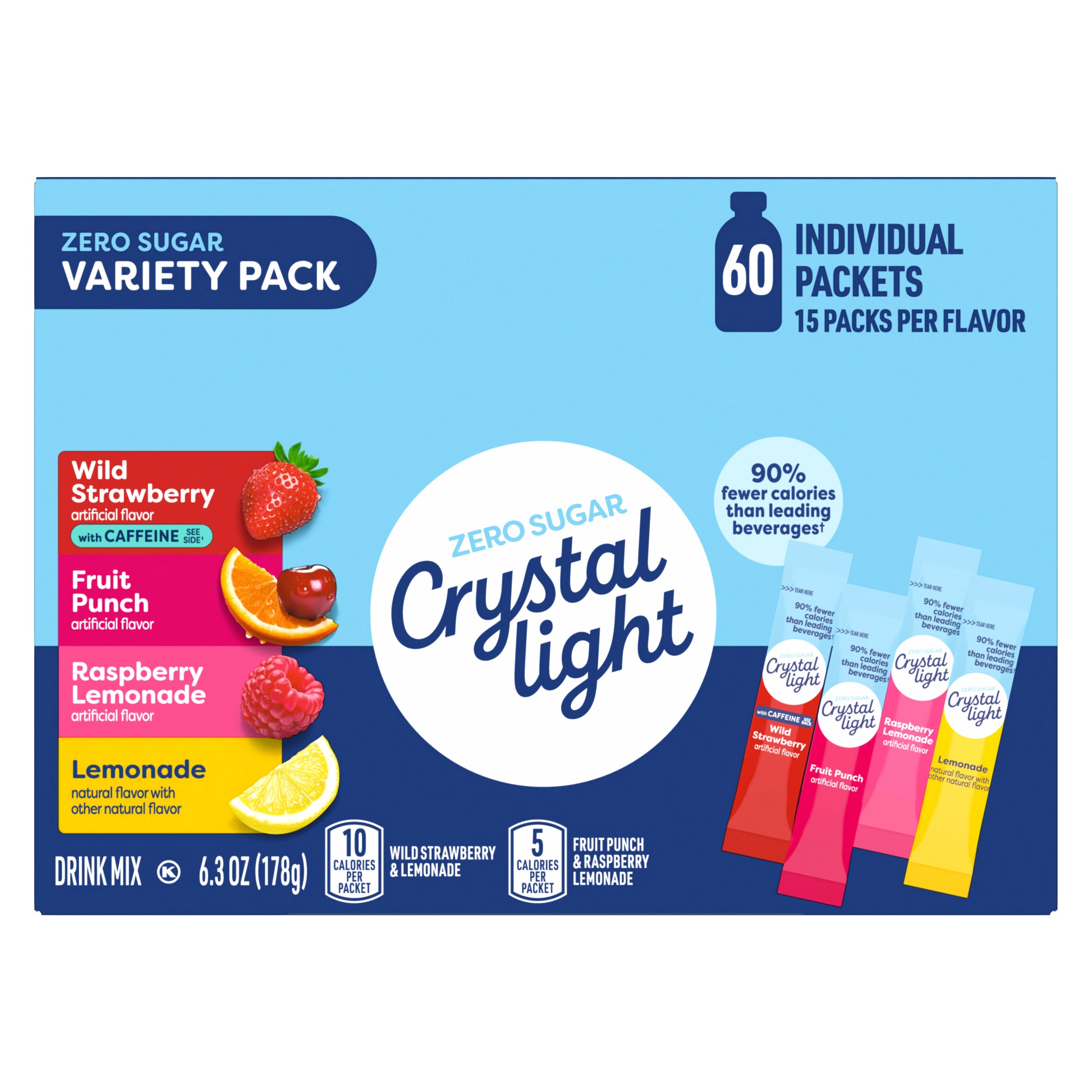 Crystal Light, On The Go Variety Pack, 60-count