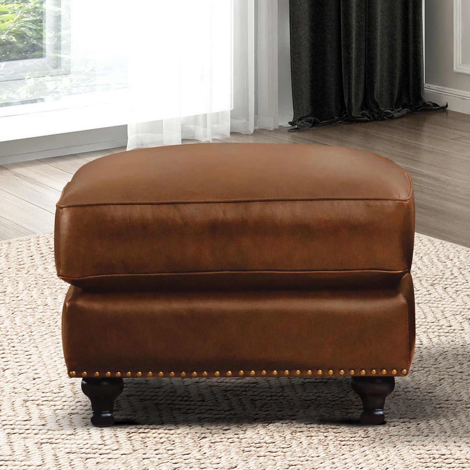 Mortara Leather Ottoman