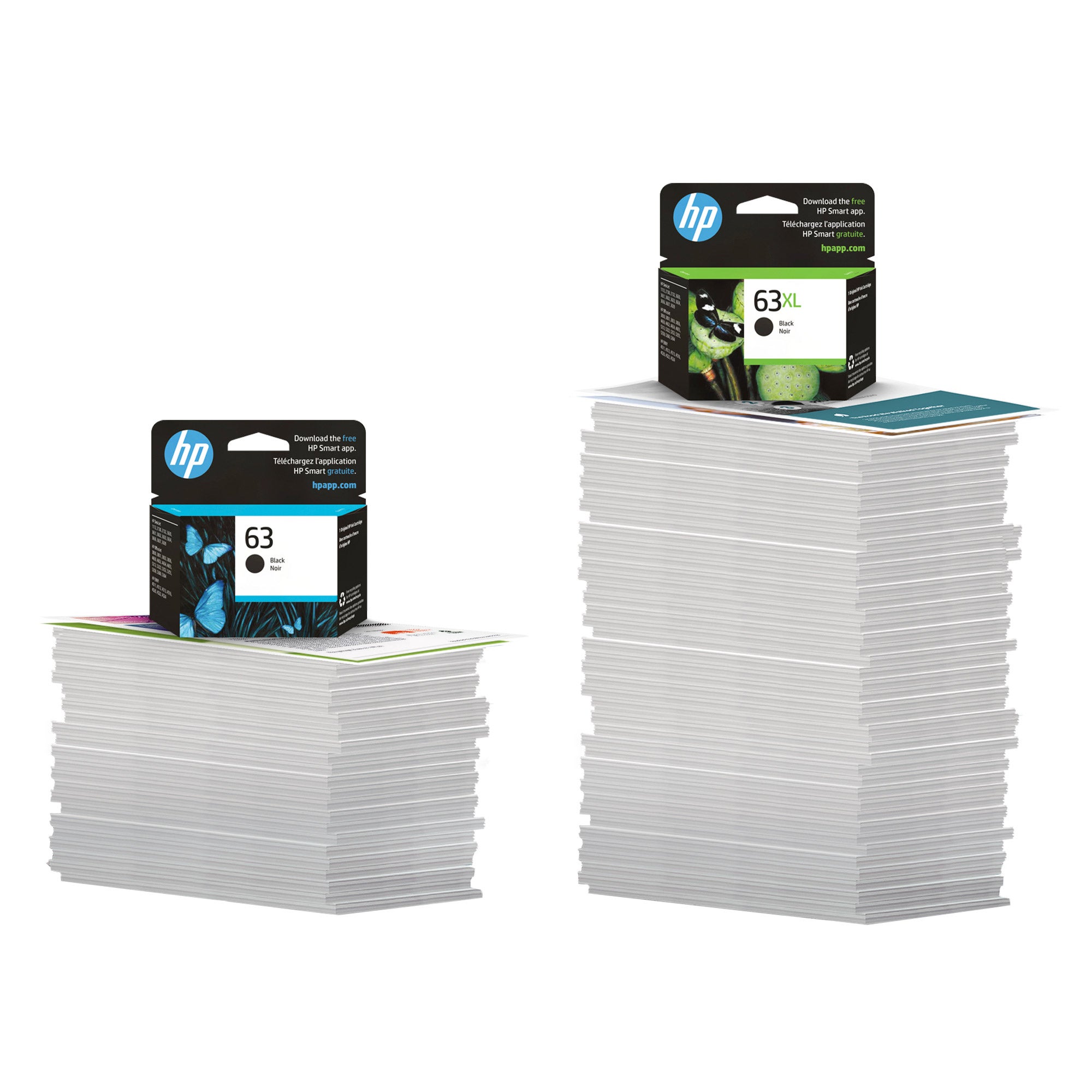 HP 63XL High Yield Ink Cartridge, Black, 2-Count