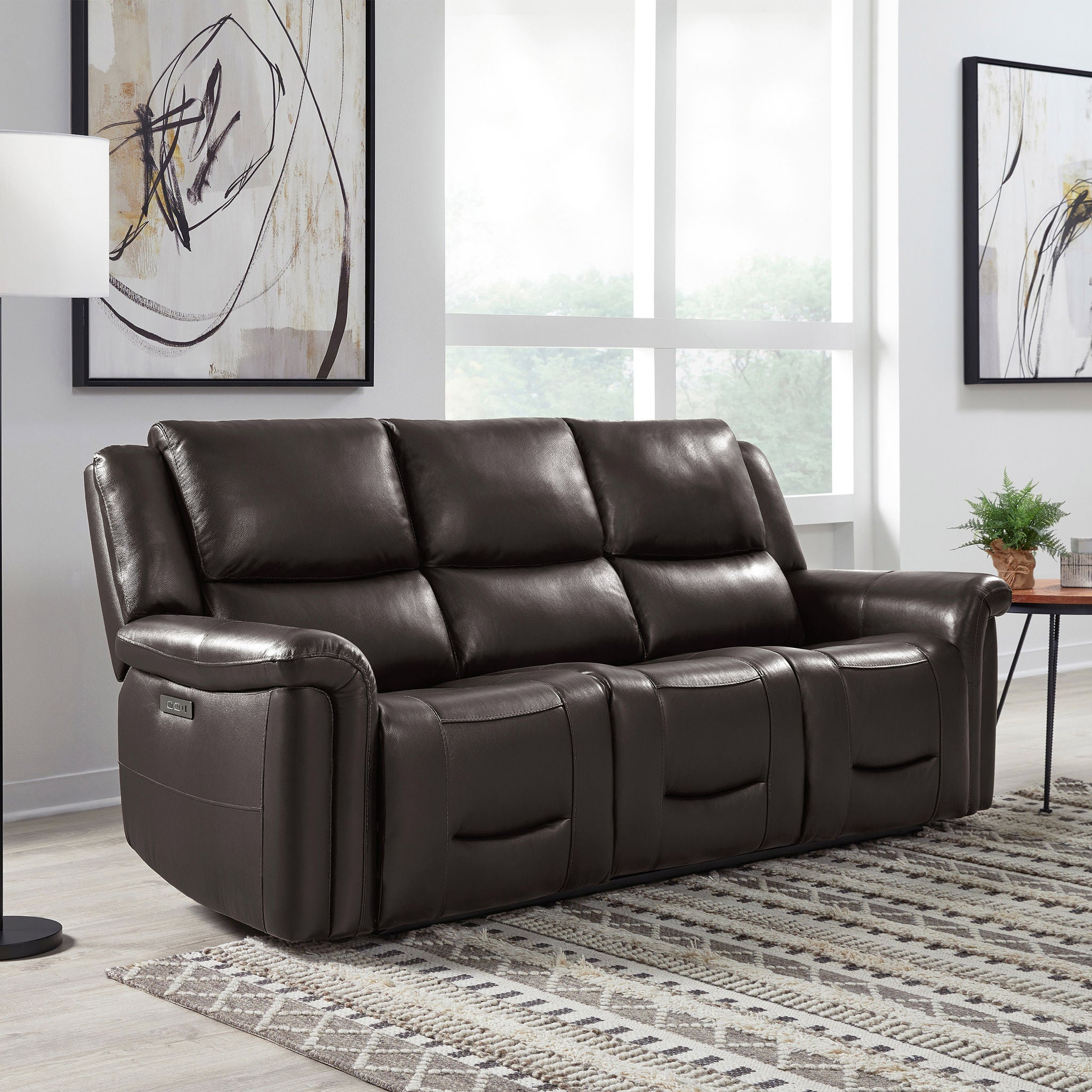 Alba Leather Power Reclining Sofa with Power Headrests