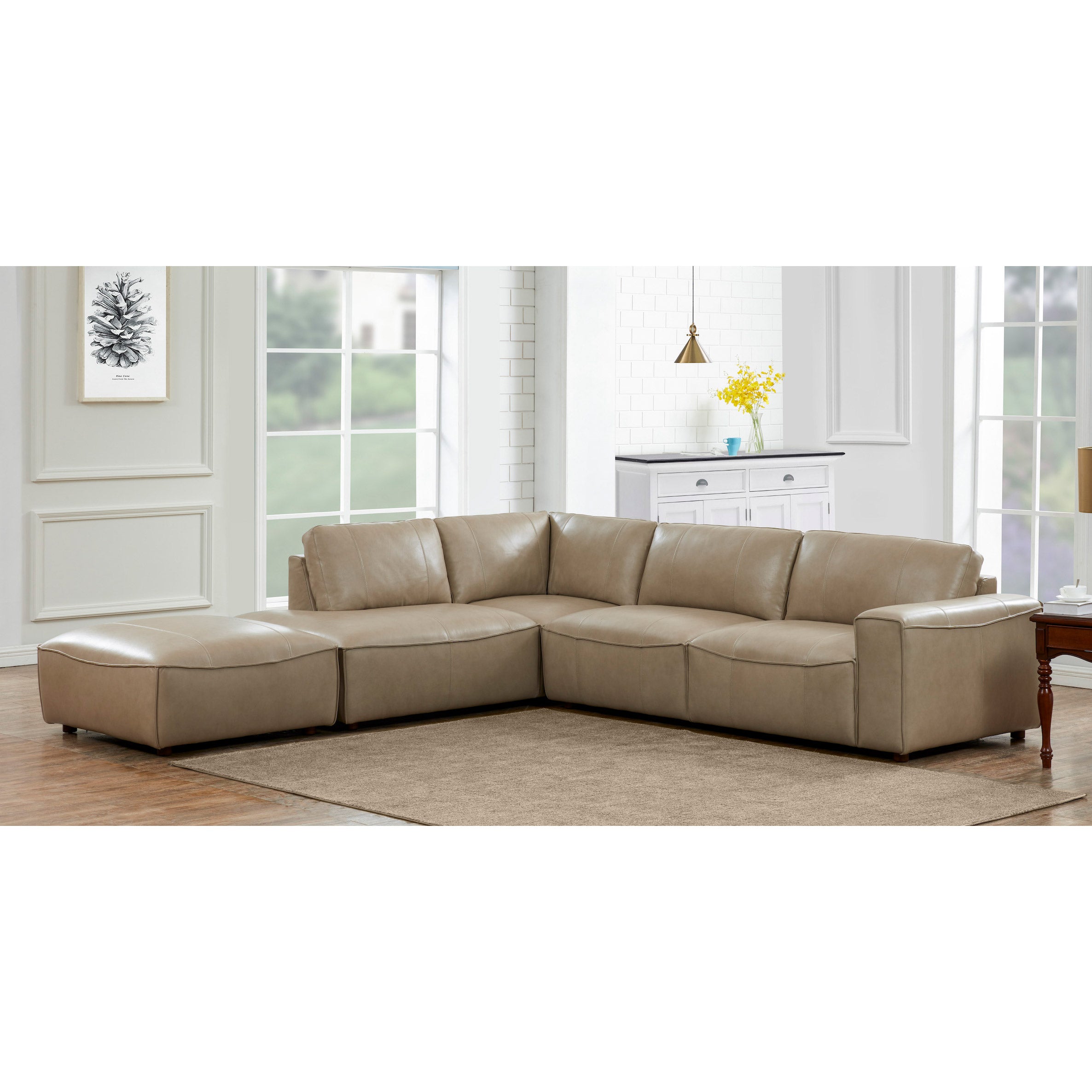 McCallis Leather Chaise Sectional
