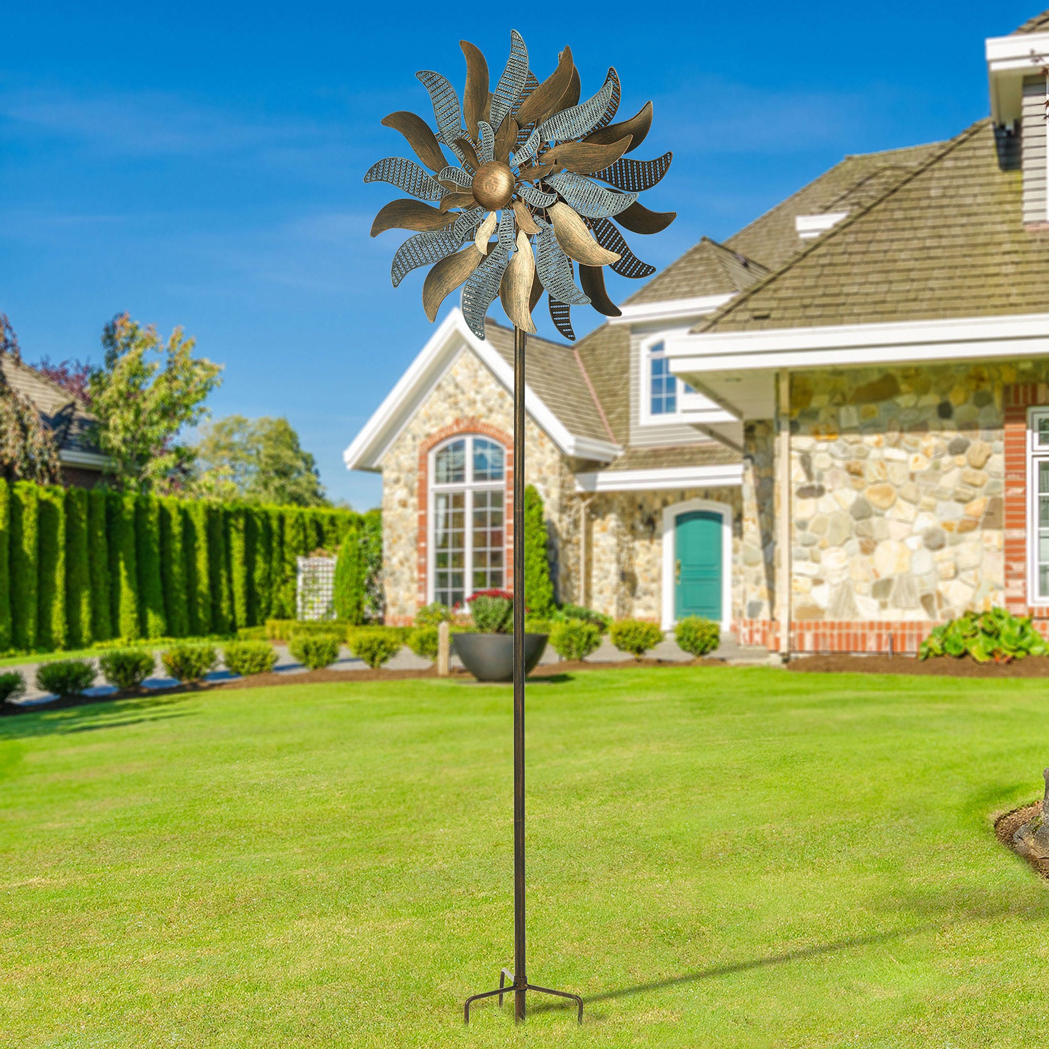 Metal Flower Wind Spinner