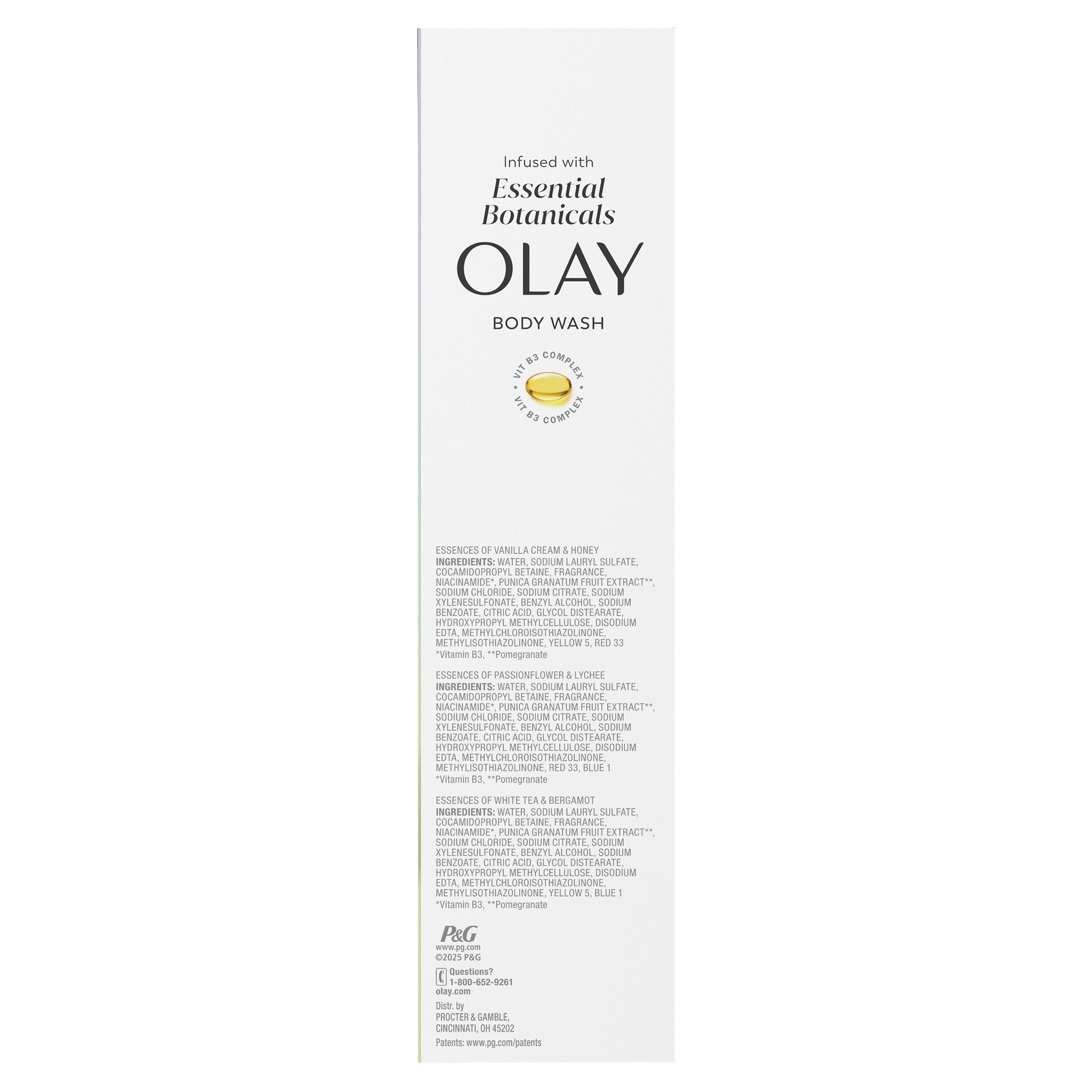 Olay Essential Botanical Body Wash, 23.6 fl oz, 3-pack