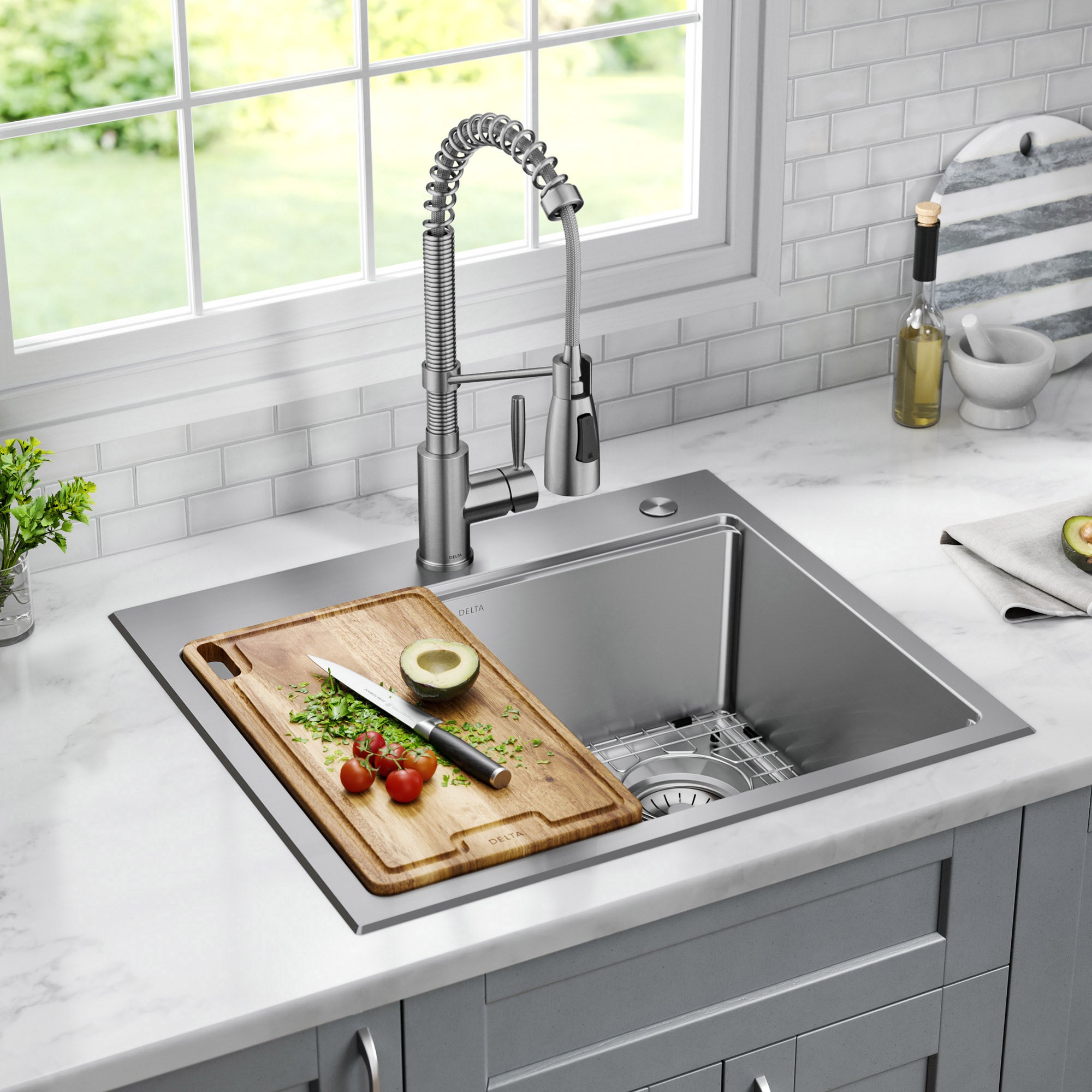 Delta 25" Stainless Steel Dual Mount Workstation Sink