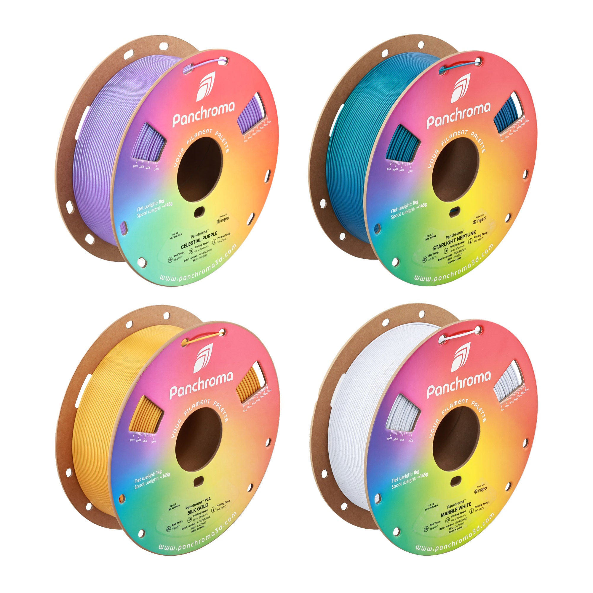 Polymaker PLA 4x1kg Fun Color 1.75mm 3D Printer Filament Colorful Bundle