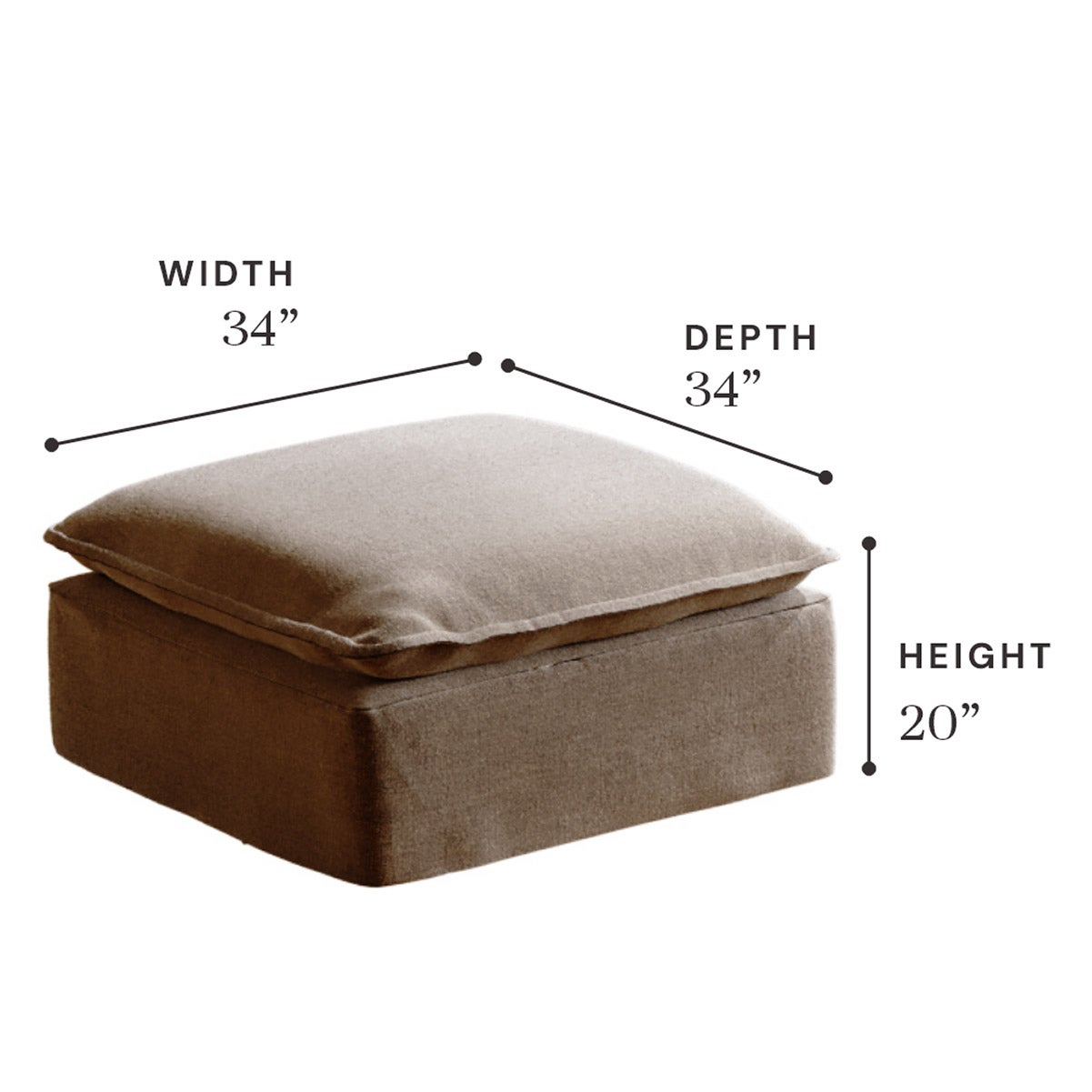 Anabei Washable Modular Ottoman
