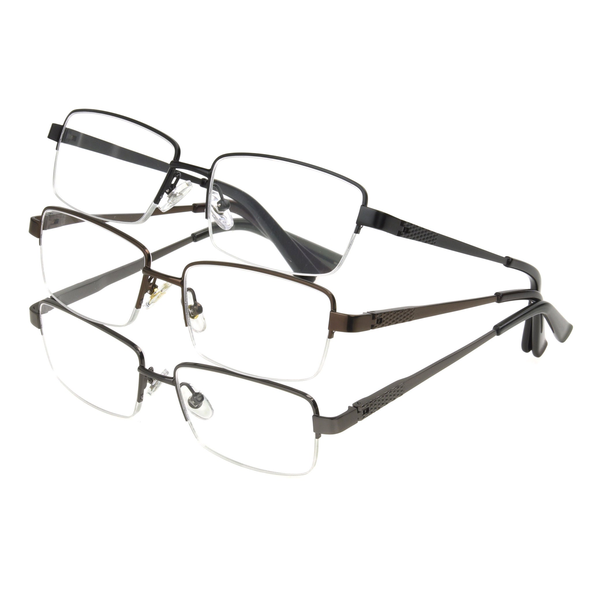 Design Optics By Foster Grant Semi-rimless Metal Reading Glasses, 3-pack