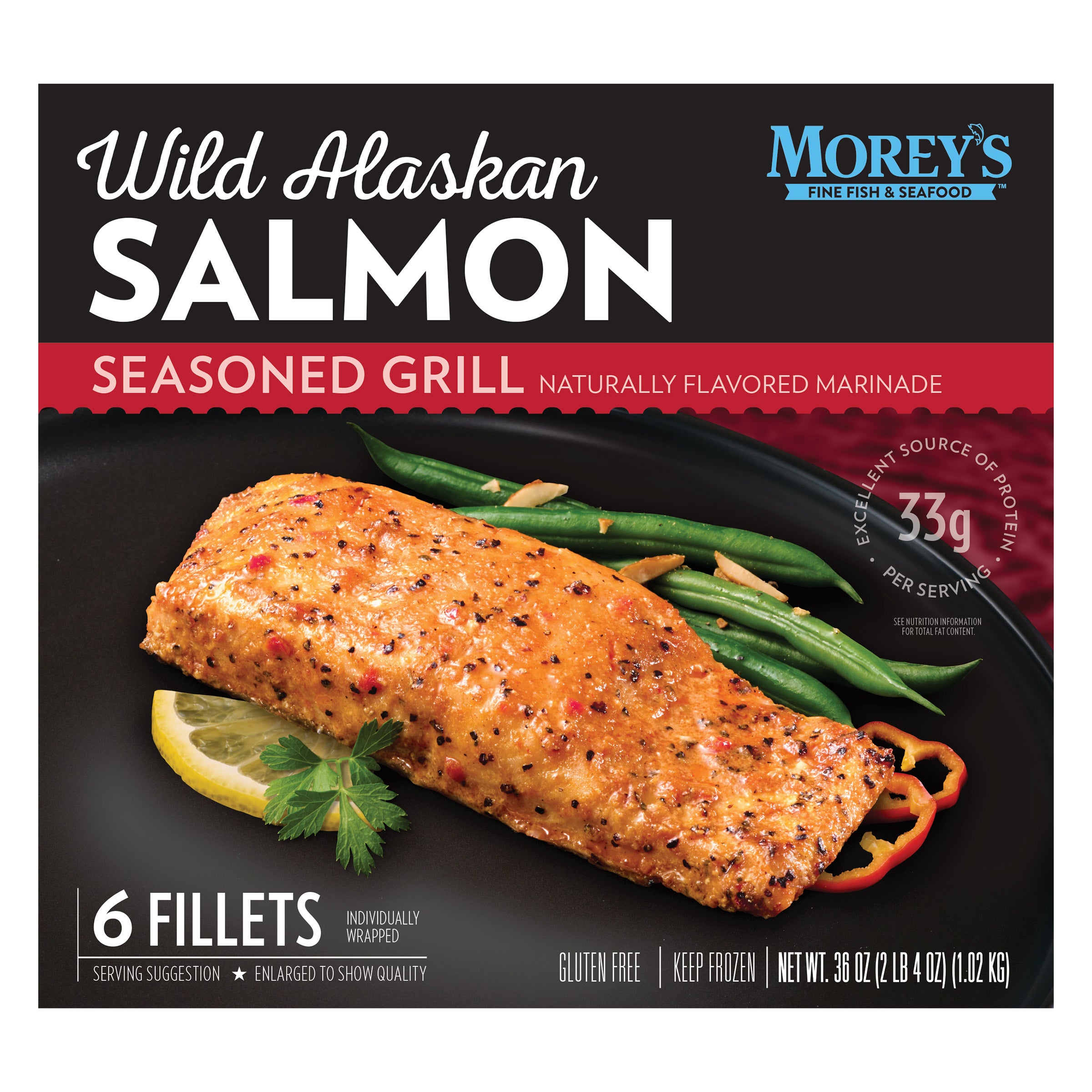 Morey's Seasoned Wild Alaskan Salmon, 6-Count