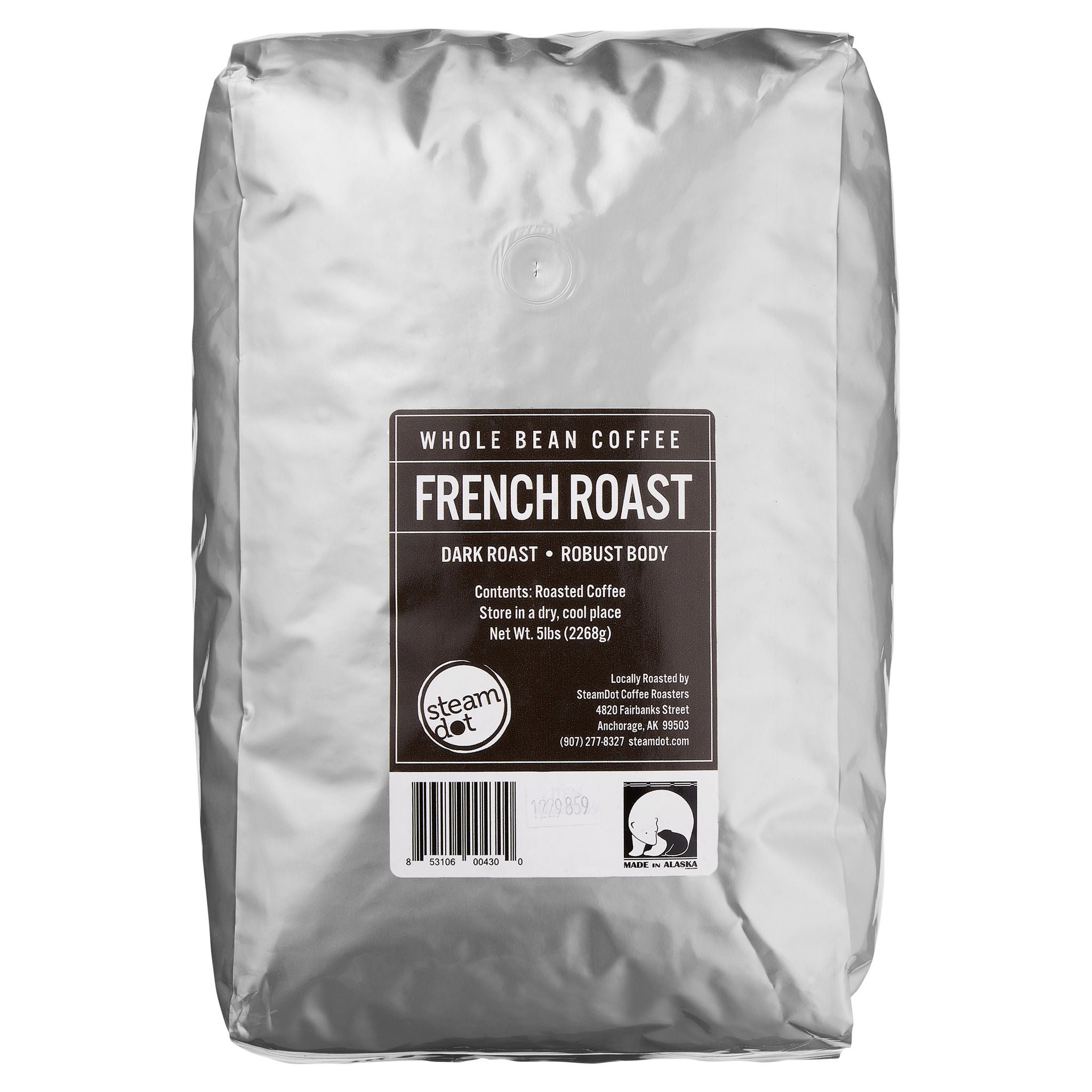 Steamdot French Roast Whole Bean Coffee, Dark Roast, 5 lbs