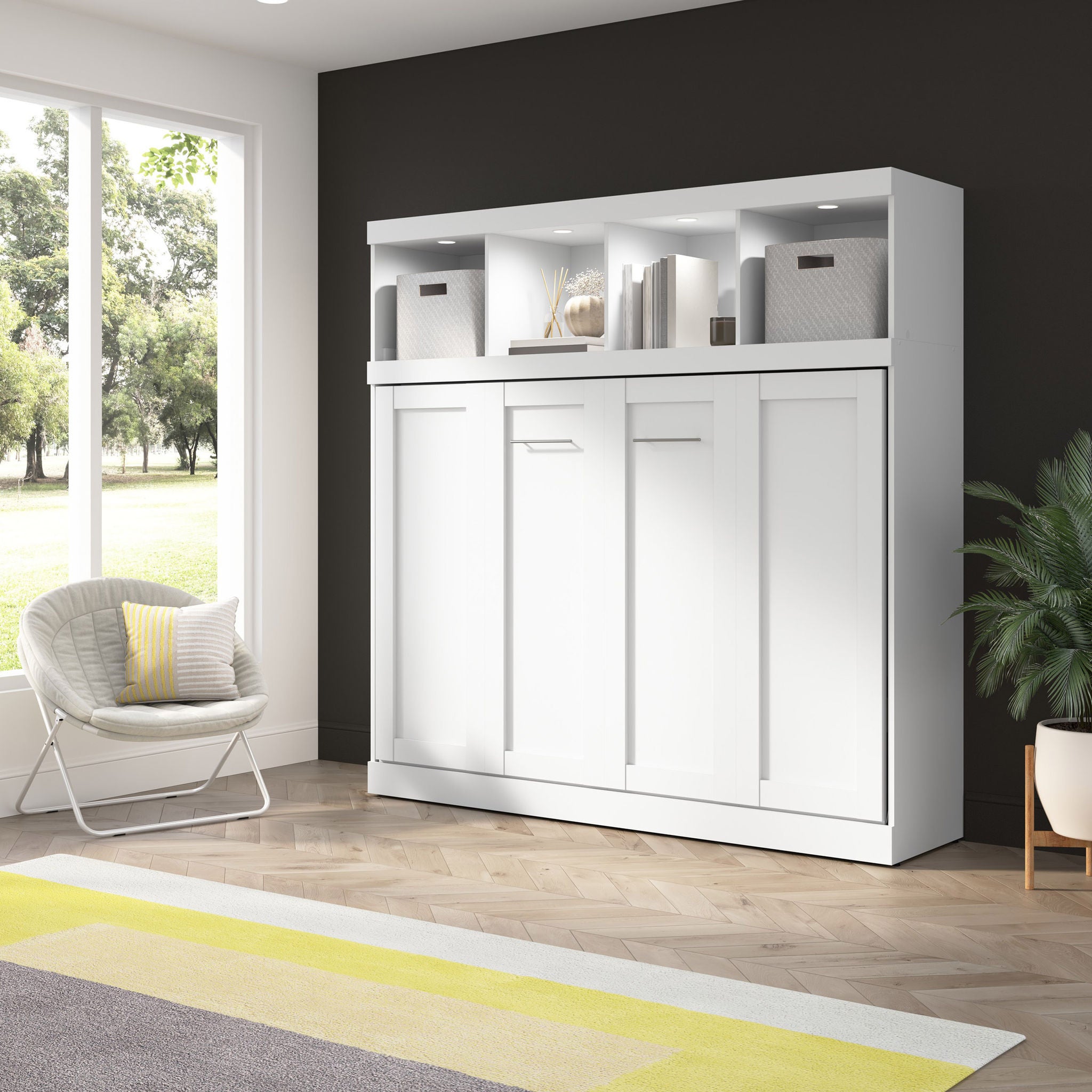 Oasis Horizontal Murphy Bed with Overhead Storage, Full Size