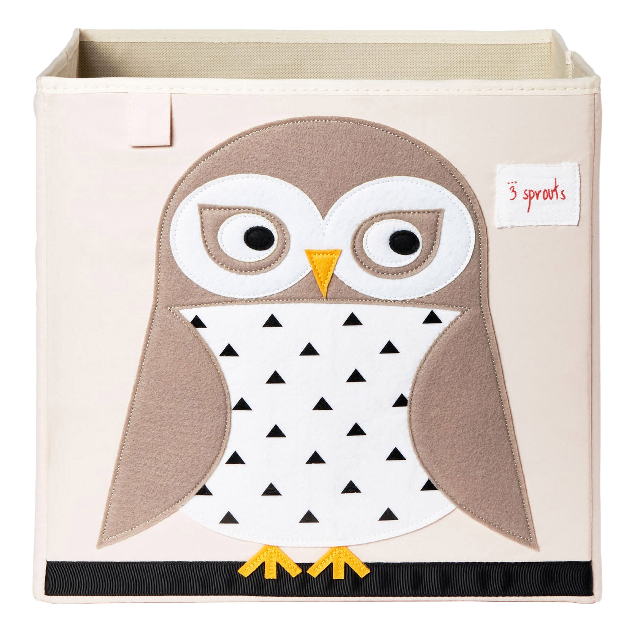 3 Sprouts Storage Boxes, Hedgehog & Owl, 2-pack