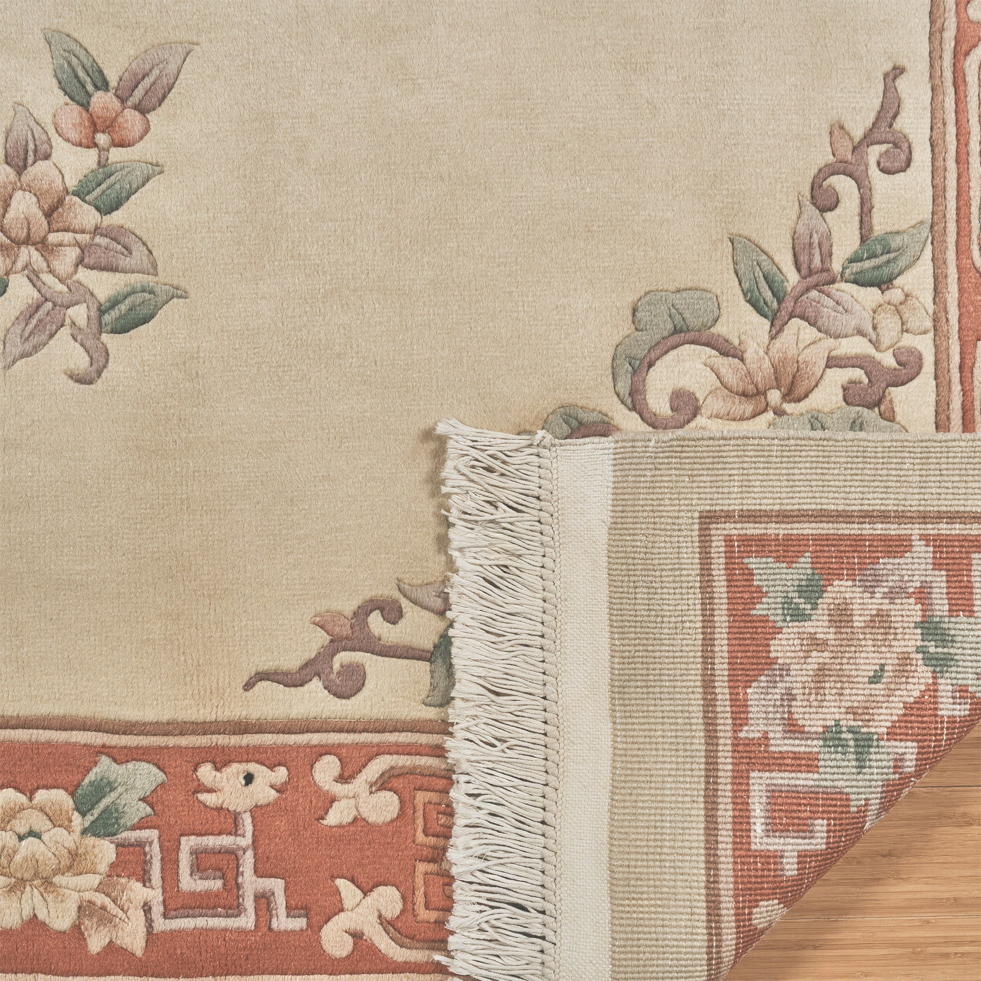Pagoda Hand Knotted Rug Collection, Lugano Ivory
