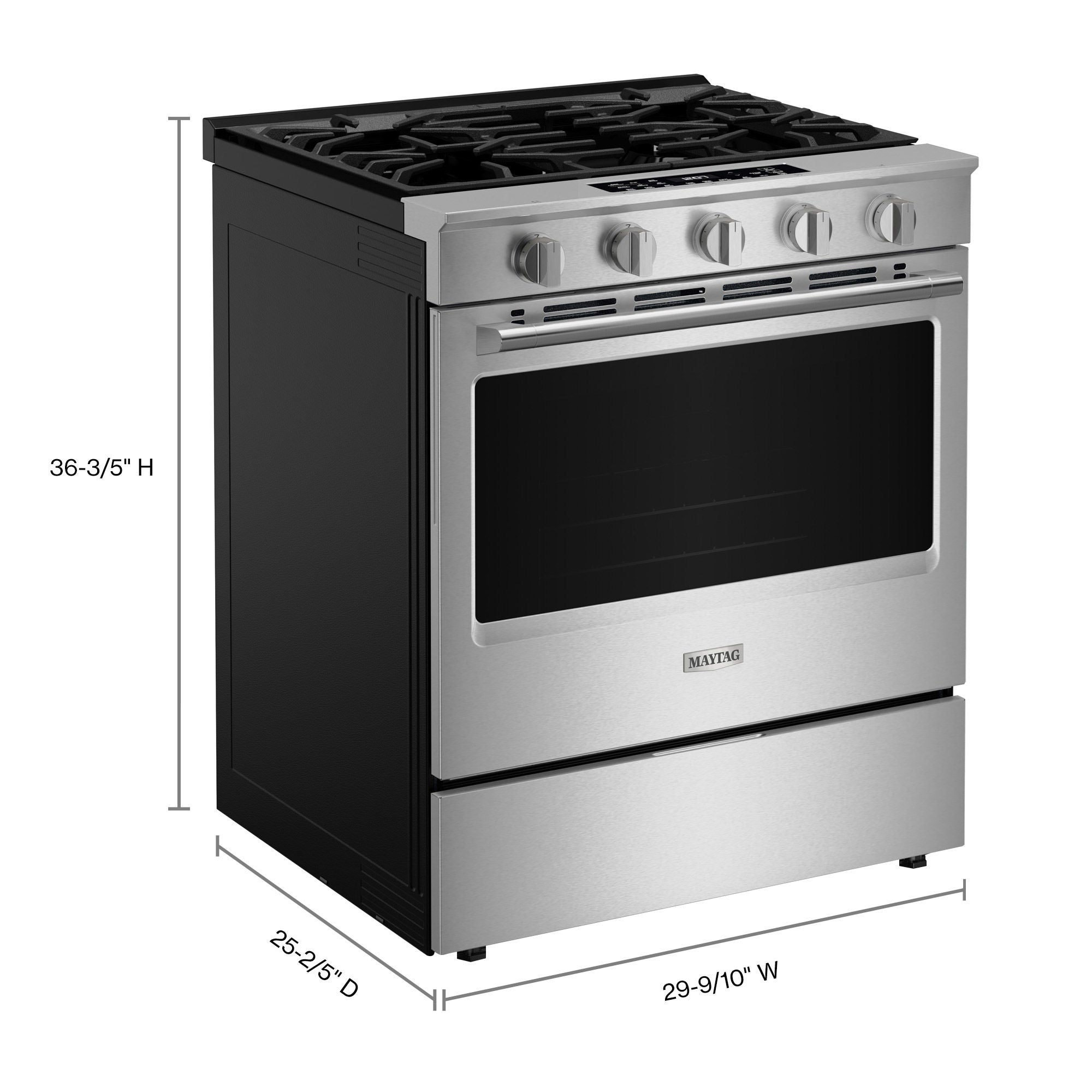 Maytag 5.0 cu. ft. Slide-in Gas Range with Grill Mode and No Preheat Air Fry