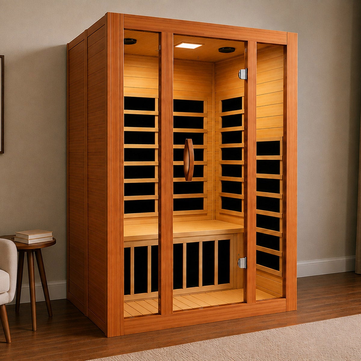 Dynamic Santiago XL 3-person Low EMF FAR Infrared Indoor Sauna With Remote Wi-Fi Heating