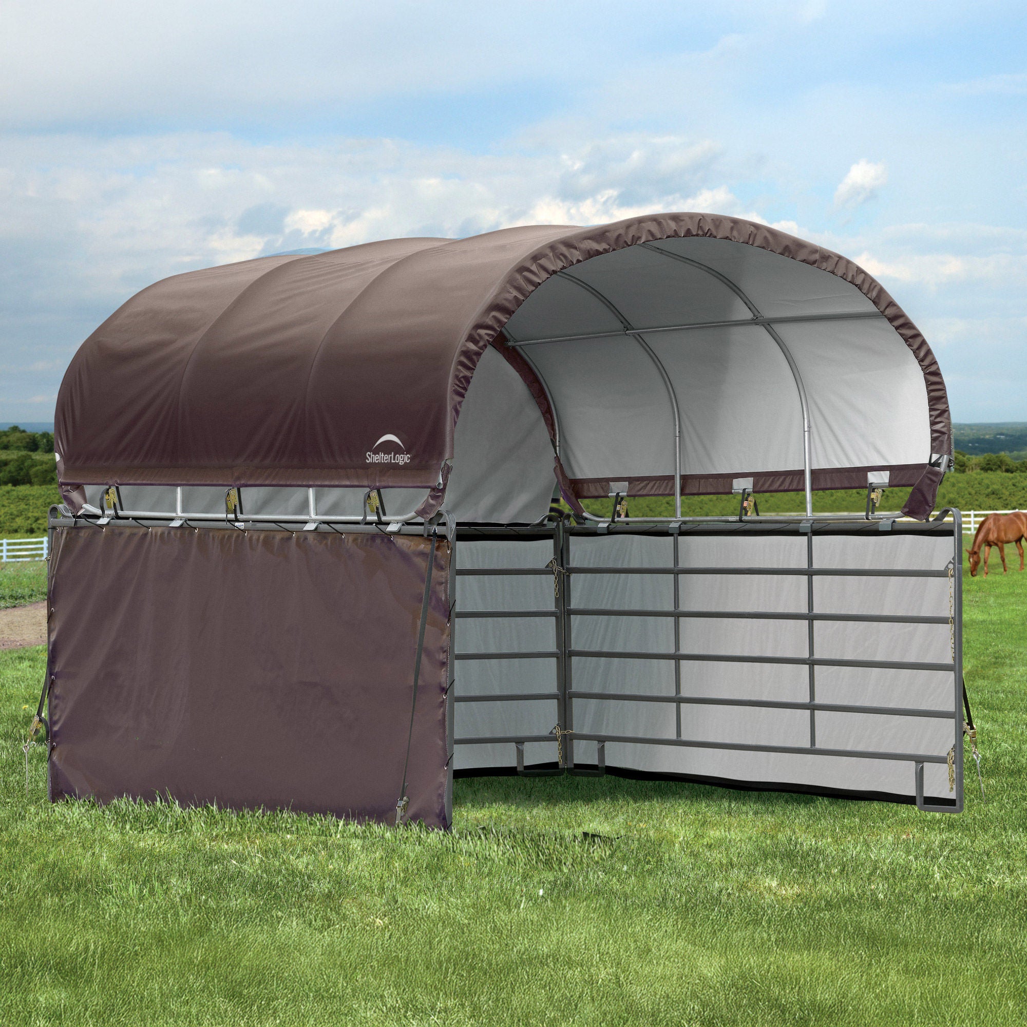 ShelterLogic Corral Equine Shelter and Enclosure Kit, 12' x 12'