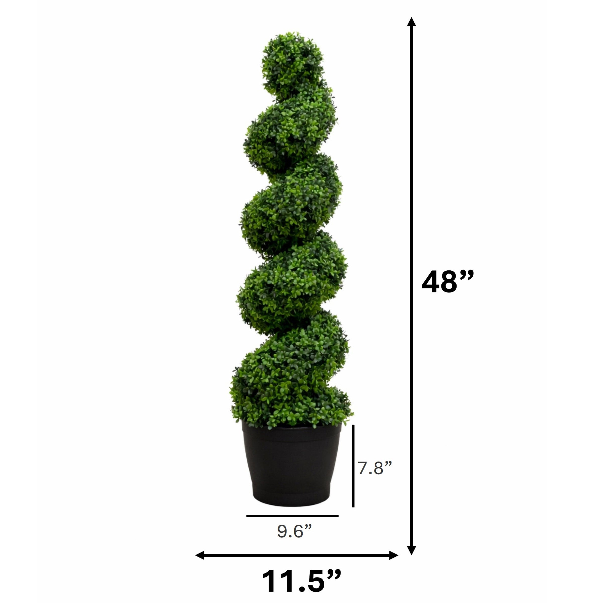 Faux 4' UV Resistant Spiral Boxwood Topiary Tree