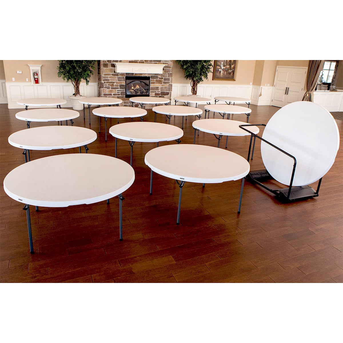 Lifetime 60" Round Table, 15-pack with Cart