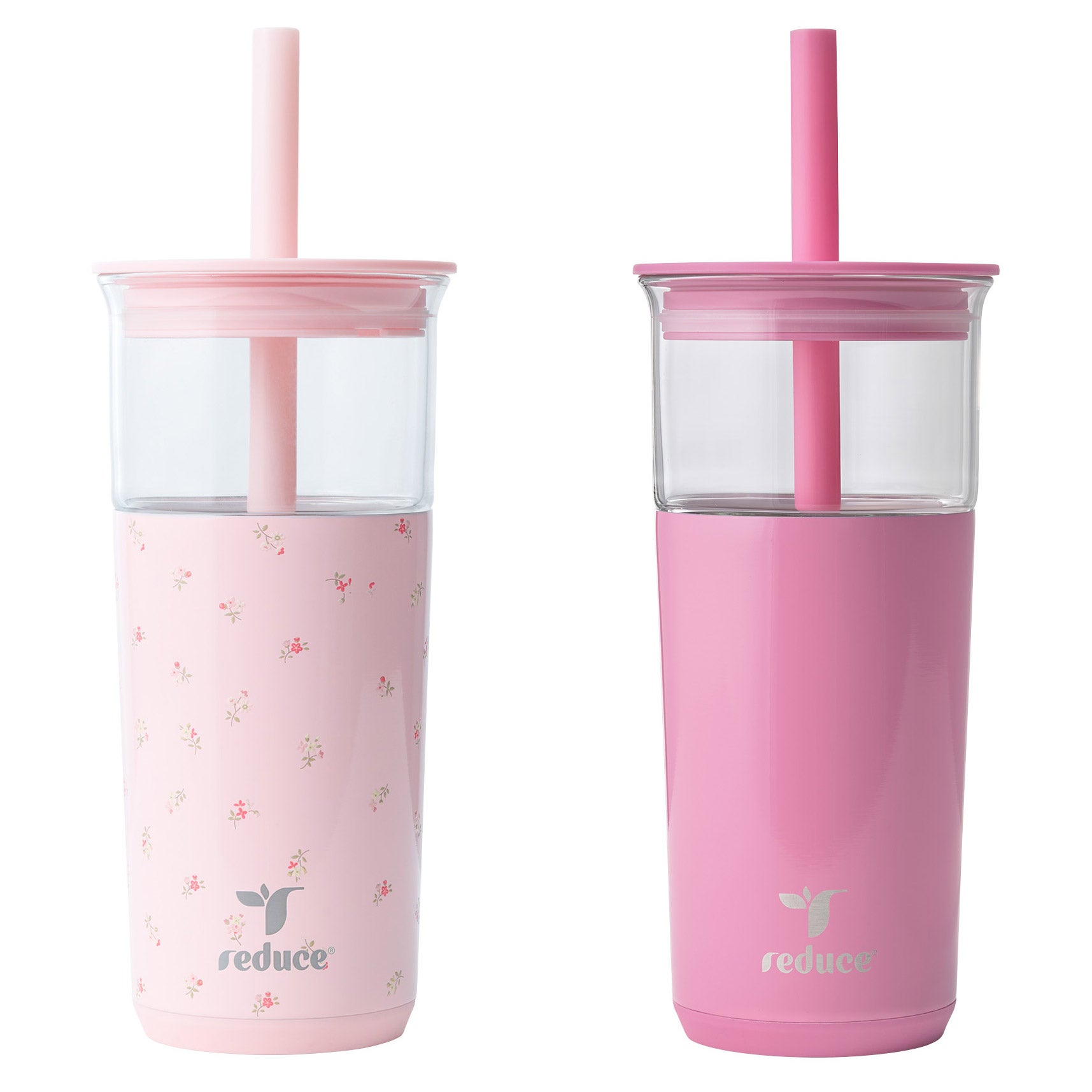 Reduce Aspen 20 oz. Glass Tumbler with Straw, 2-pack