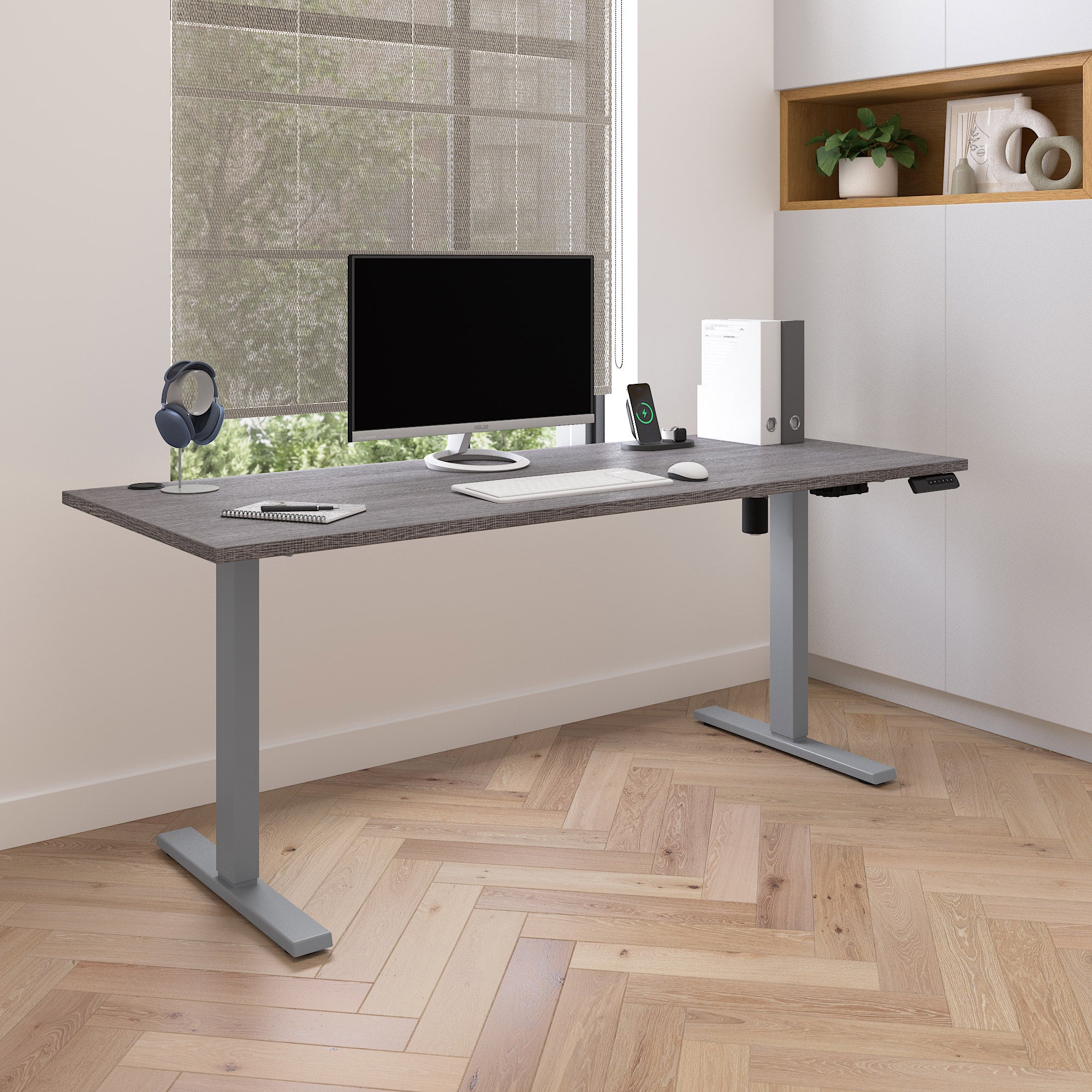 Upstand Plus 72” Height Adjustable Desk with Charging Station