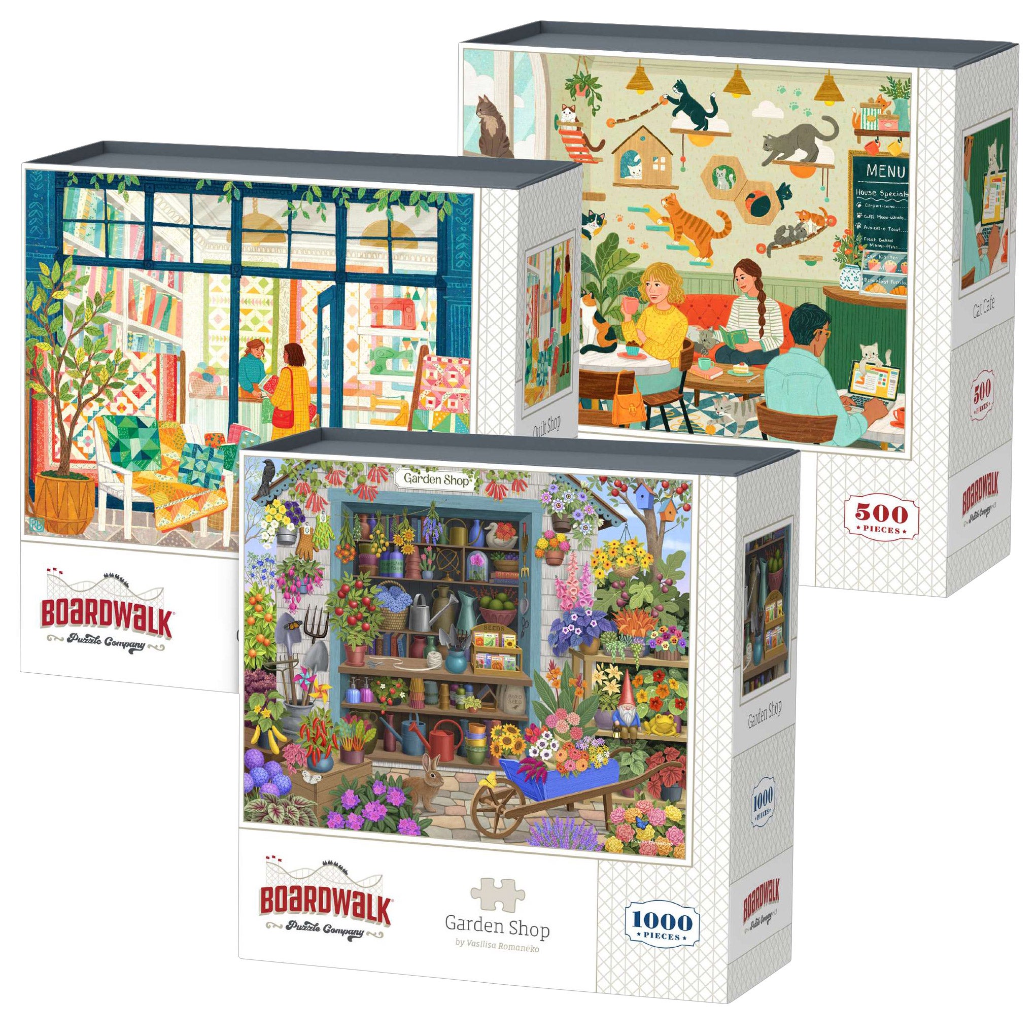 Boardwalk Assorted Jigsaw Puzzles, 3-pack